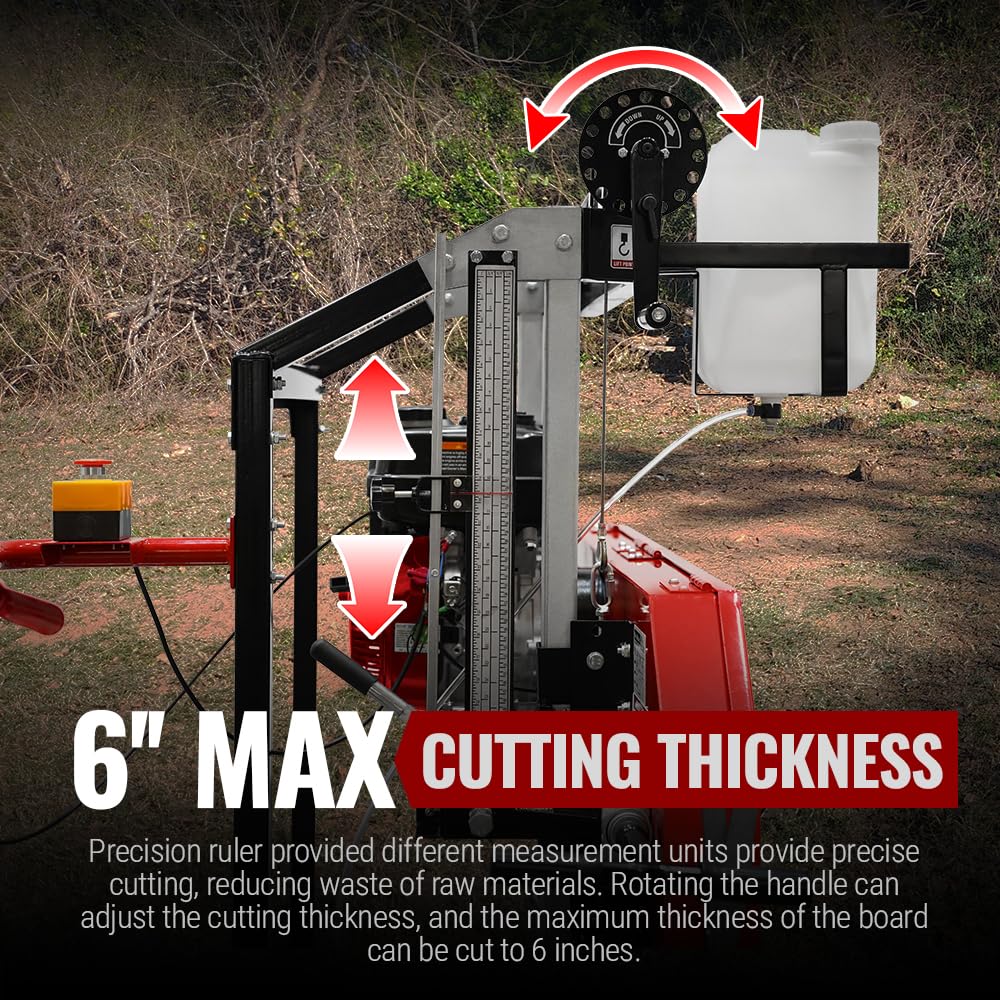 MechMaxx 36" MAX Portable Sawmill, ZONSEN 750cc 25HP V-Twin Engine, 36" Board Width, 20' Track Length, SM-36MAX