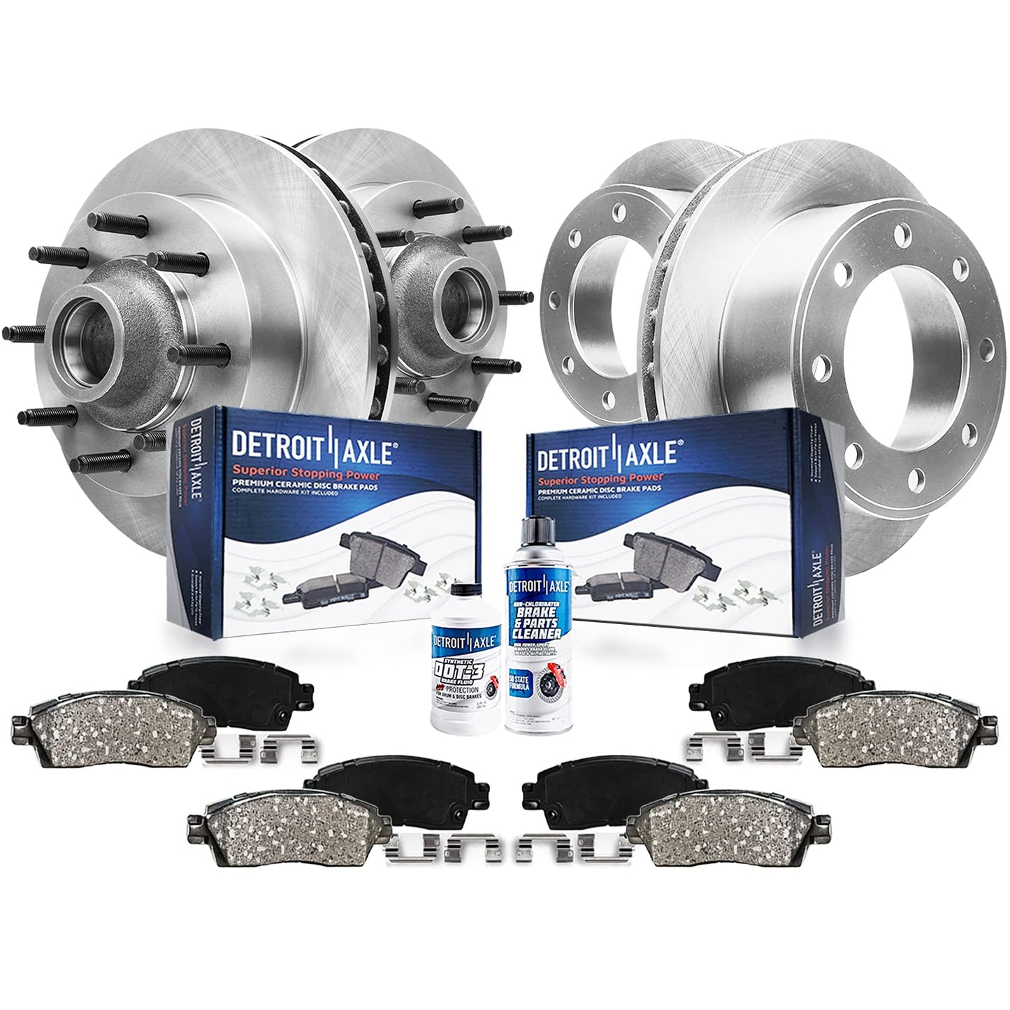 Detroit Axle - Brake Kit for Nissan Pathfinder Murano INFINITI QX60 X35, Disc Rotors Ceramic Pads 2013-2021 Replacement: 12.60" Front and 12.13" Rear Rotor