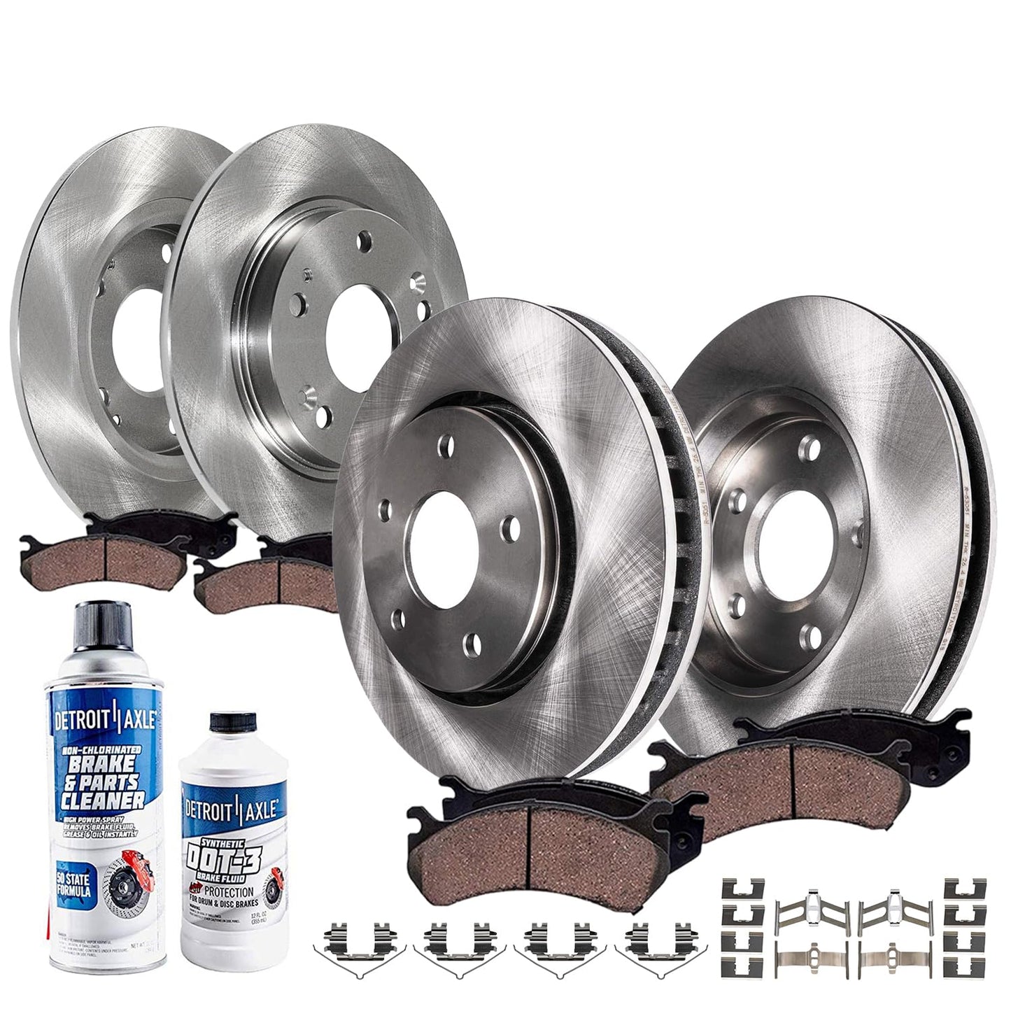 Detroit Axle - 6 Lugs Brake Kit for 12-20 Ford F-150 [with Manual Parking Brake] Ceramic Brakes Pads 2012 2013 2014 2015 2016 2017 2018 2019 2020: 13.78'' inch Front and 13.70'' inch Rear Brake Rotors