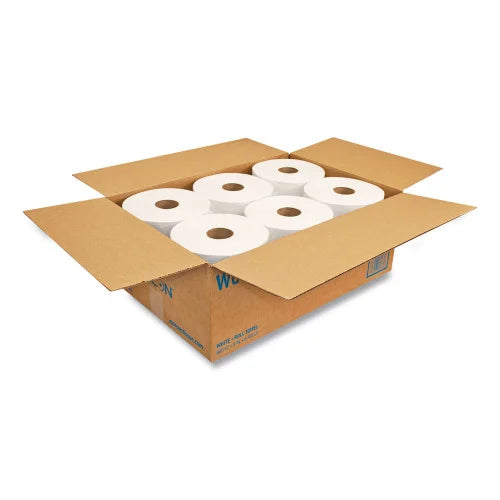 Morcon Paper Morsoft Universal Roll Towels, 1-Ply, 8" x 800 ft, White, 6 Rolls/Carton (W6800)