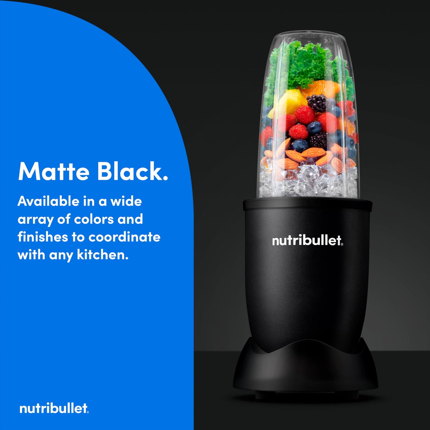 Nutribullet Personal Blender, Shakes, Smoothies, Food Prep, and Frozen Blending, 24 Ounces, 600 Watt, Dark Gray, NBR-0601WM