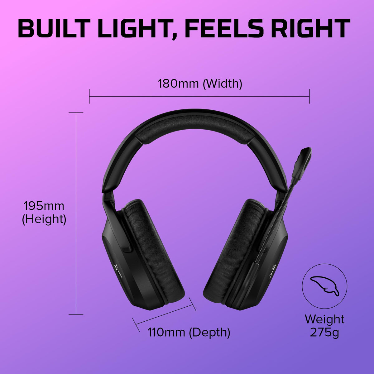 HyperX Cloud Stinger 2 – Gaming Headset, DTS Headphone:X Spatial Audio, Lightweight Over-Ear Headset with mic, Swivel-to-Mute Function, 50mm Drivers, PC Compatible, Black