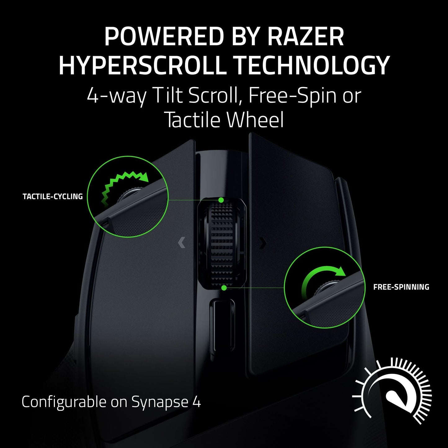 Razer Basilisk V3 X HyperSpeed Customizable Wireless Gaming Mouse: Mechanical Switches Gen-2-5G Advanced 18K Optical Sensor - Chroma RGB - 9 Programmable Controls - 285 Hr Battery - Classic Black