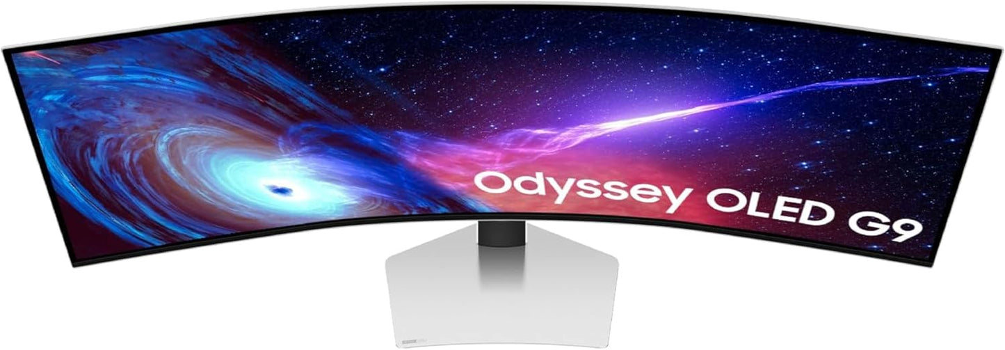 Samsung 49" Odyssey G93SC Series Curved Gaming Monitor, QD-OLED, 240Hz, 0.03ms, DQHD, G-Sync Compatible, FreeSync Premium Pro, Adjustable Stand