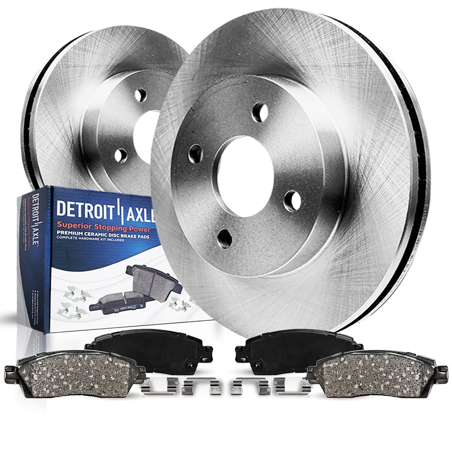 Detroit Axle - Front Brake Kit for 07-17 Toyota Lexus Camry ES350, 08-18 Avalon ES300h, 2008 2009 2010 2011 2012 2013 2014 2015 2016 2017 2018 Replacement Brakes Rotors Ceramic Brake Pads