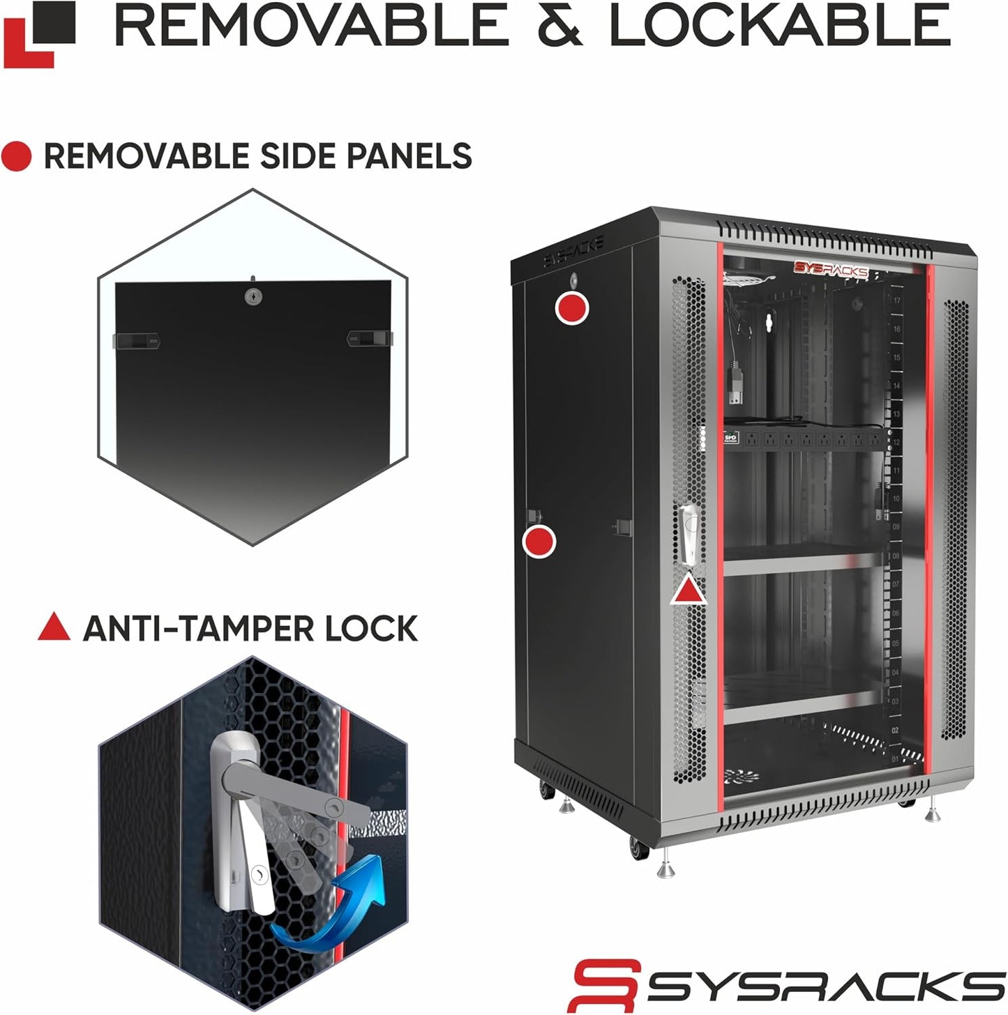 18U Wall Mount Home Lab Server Rack – 19" Locking Network Cabinet, 18" Deep Router & AV Rack with Fan, PDU and Shelf for NAS, Switches and Home Network Equipment