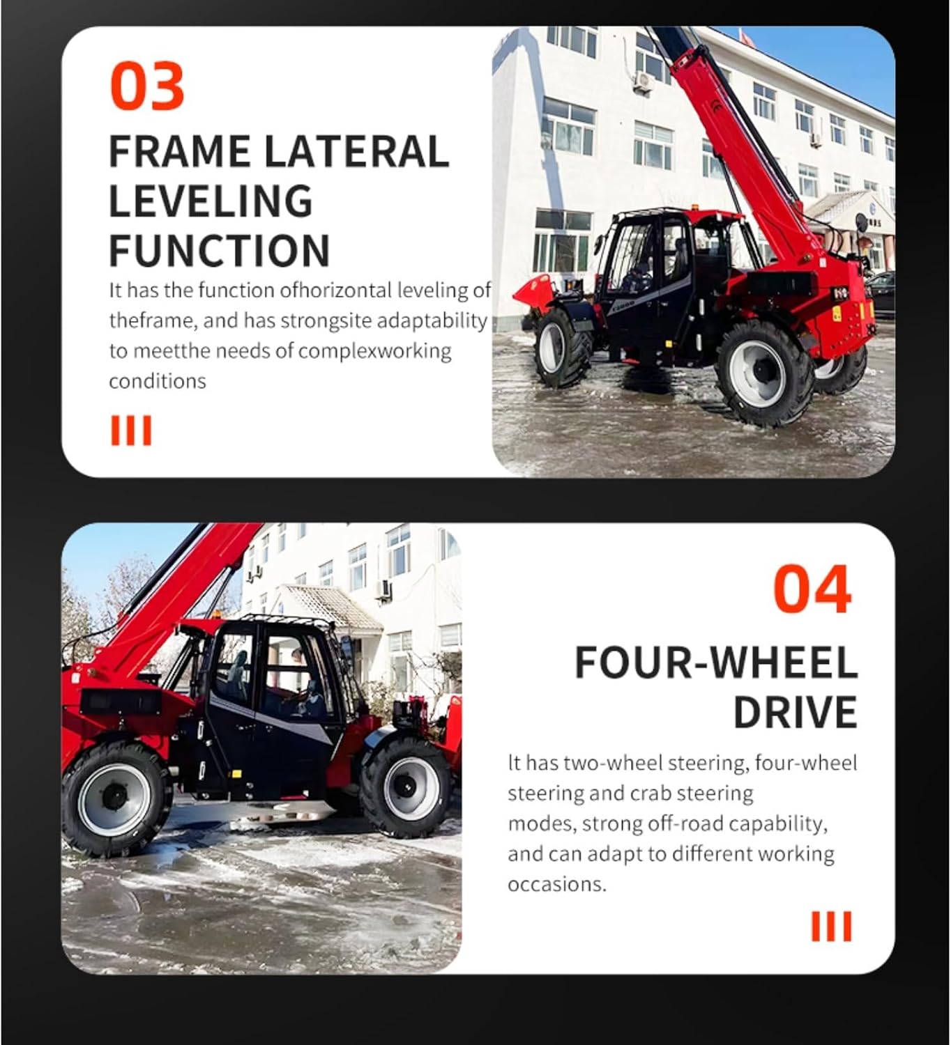 High-Reach Telescopic Forklift Loader – 4–10m Telehandler for Construction, Mining & Warehouse Use