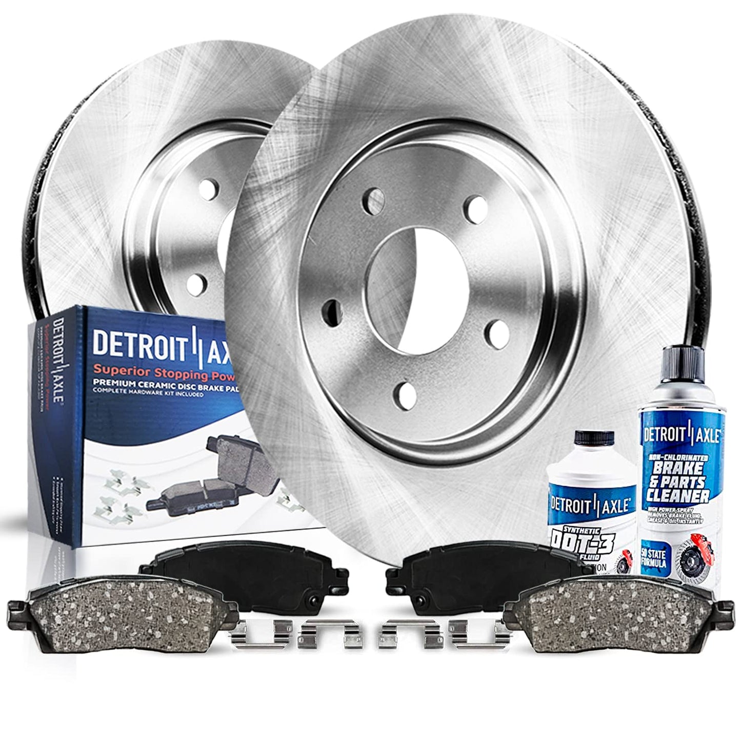 Detroit Axle - 6pc Rear Brake Kit for 2005-2016 Honda CR-V 2010-2018 RDX 2010 2011 2012 2013 2014 2015 2016 Disc Brake Rotors Ceramic Brakes Pads Replacement