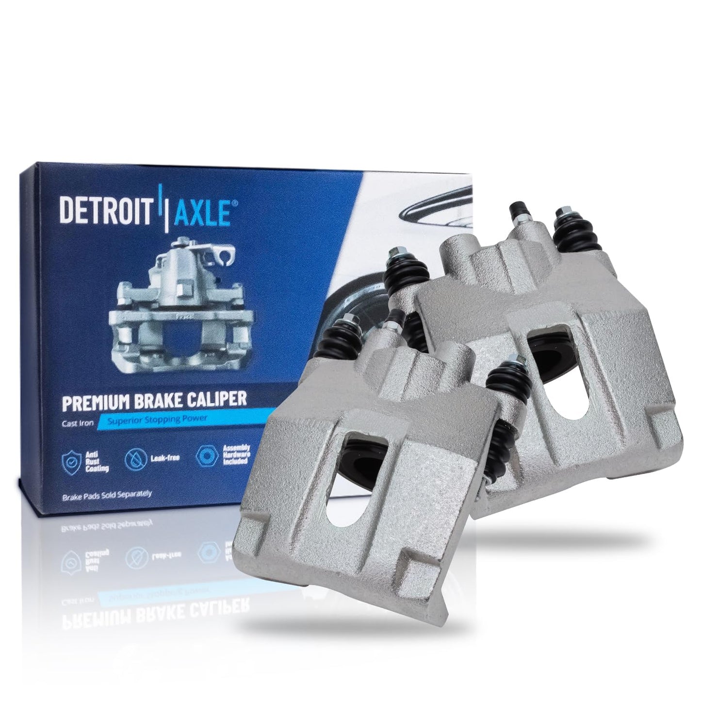 Detroit Axle - Front Brake Kit for Chevy GMC Silverado Suburban Sierra Savana Express 1500 Tahoe Yukon XL Cadillac Escalade ESV EXT Drilled Slotted Disc Brake Rotors Ceramic Brakes Pads Replacement