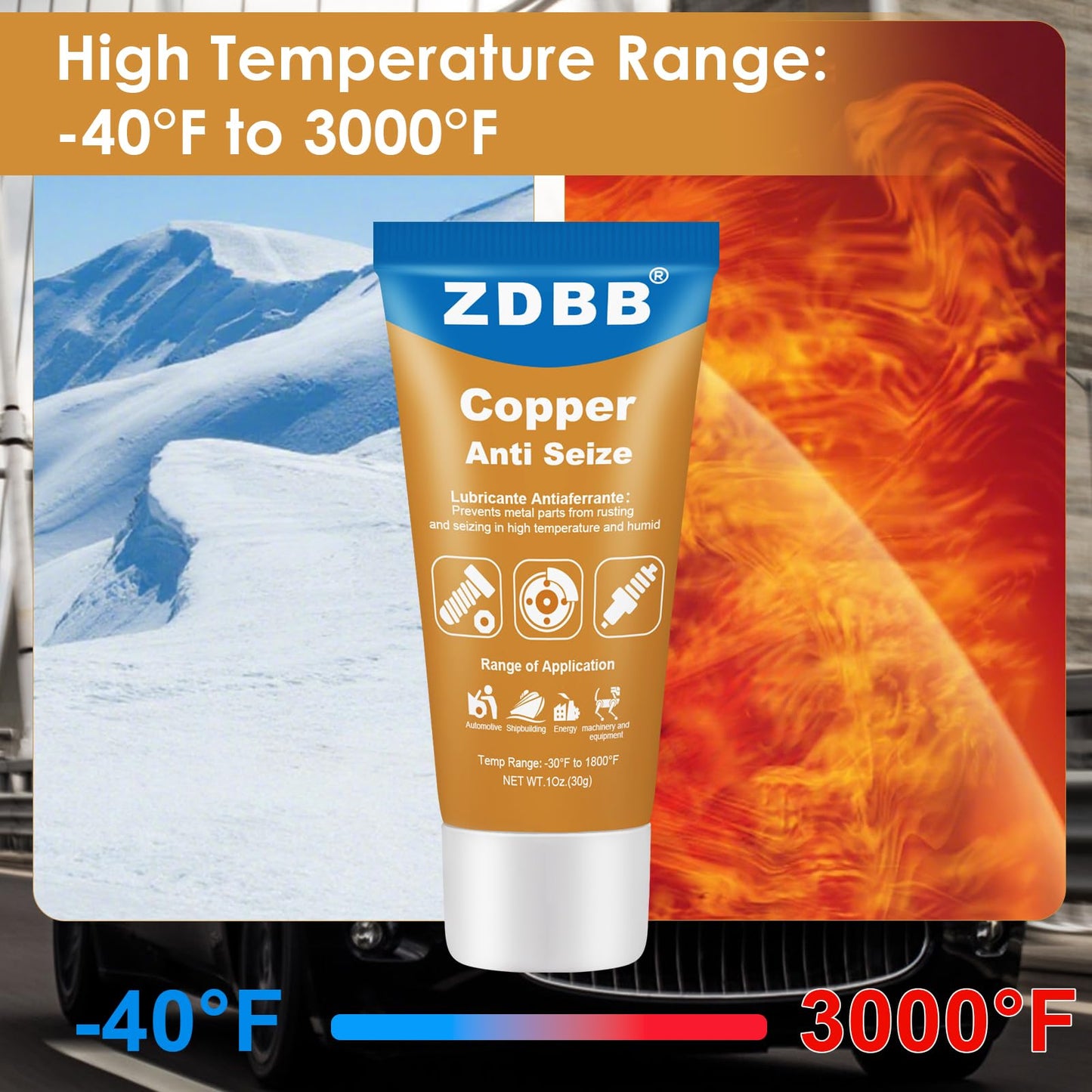 ZDBB Brake Silicone Grease Brake Caliper Guide Pin Lubricant High Temperature Caliper & Pad Lube, Waterproof, Safe for Rubber O-Rings Automotive Grease for Quiet & Smooth Braking 1oz (1-Pack)