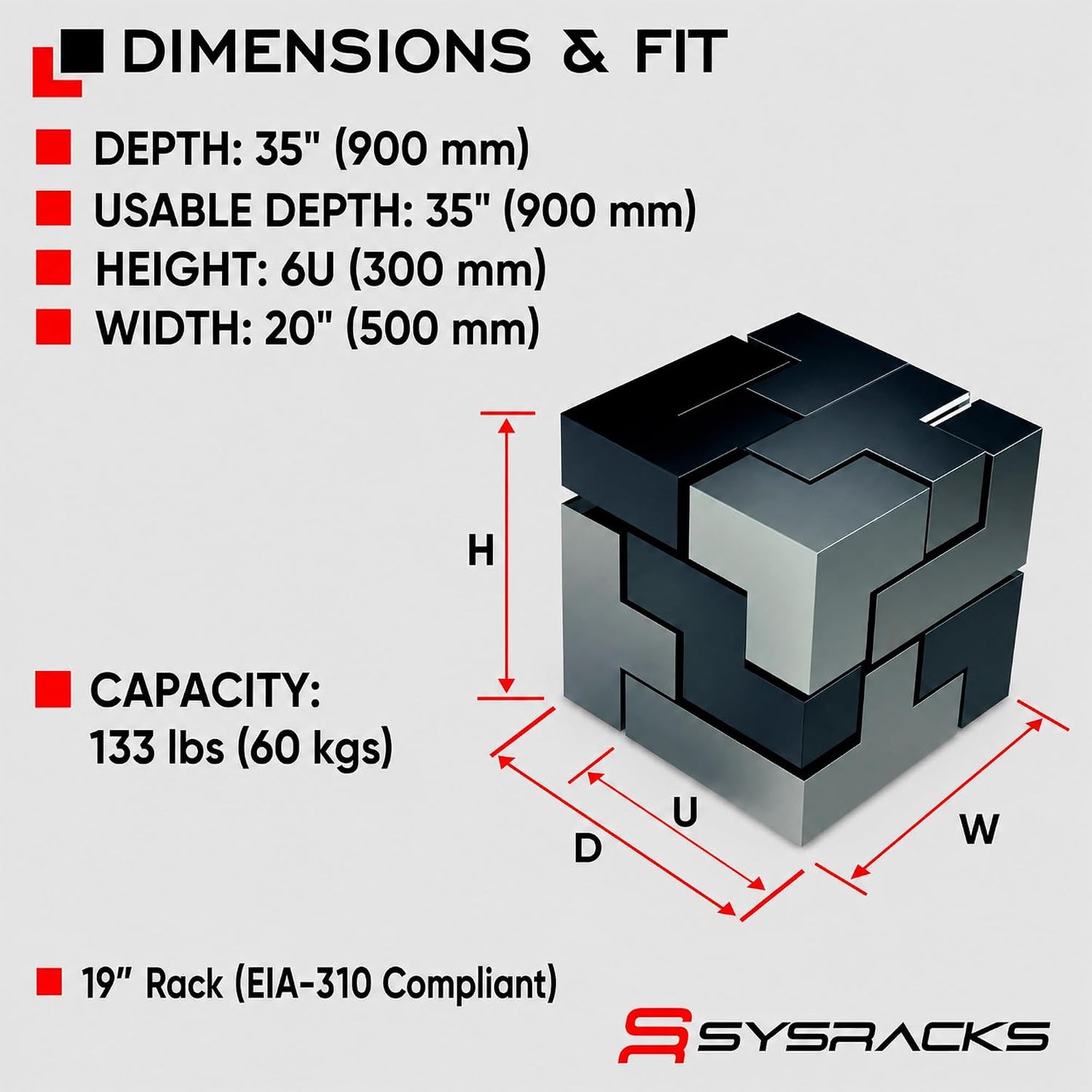 6U Vertical Wall Mount Server Rack Cabinet, 19 Inch Network Enclosure, 35" Full-Length Capacity, Mesh Door, Space-Saving Rack for Switches, Routers, Patch Panels