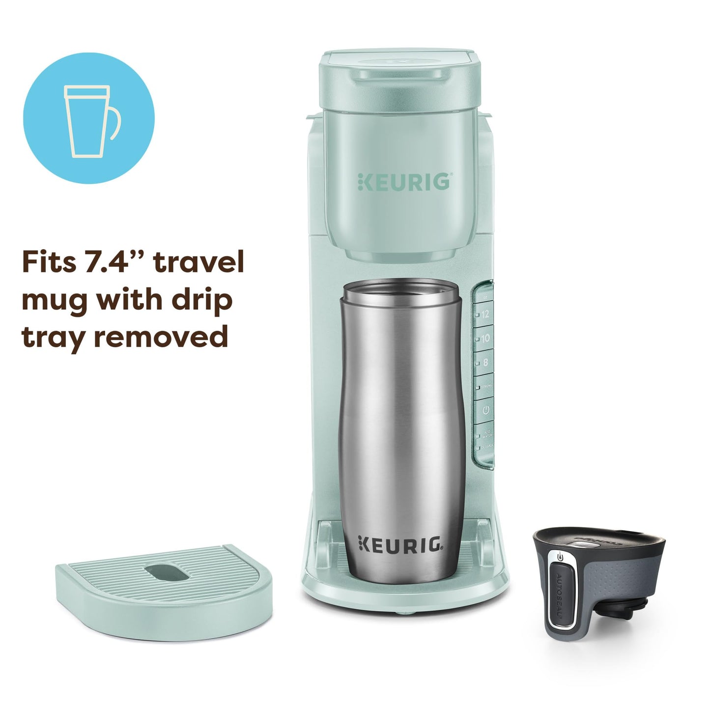 Keurig K-Express Single Serve K-Cup Pod Coffee Maker, 3 Brew Sizes, Strong Button Feature, 42oz Removable Reservoir, Mint