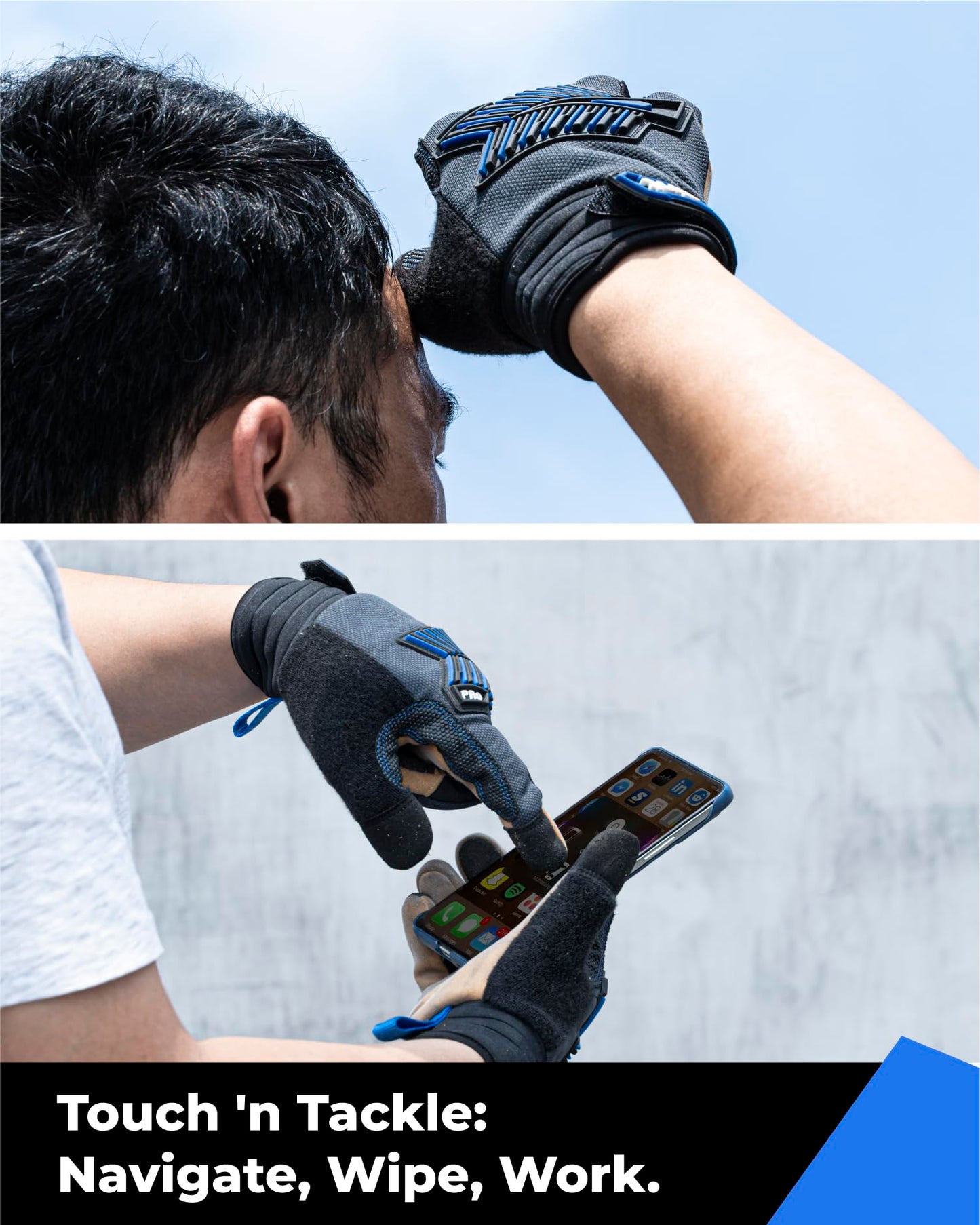 toolant Upgraded Waterproof Winter Work Glove with 3M Lining,Heavy Duty High Dexterity Leather Gloves,Touchscreen with Impact Protection
