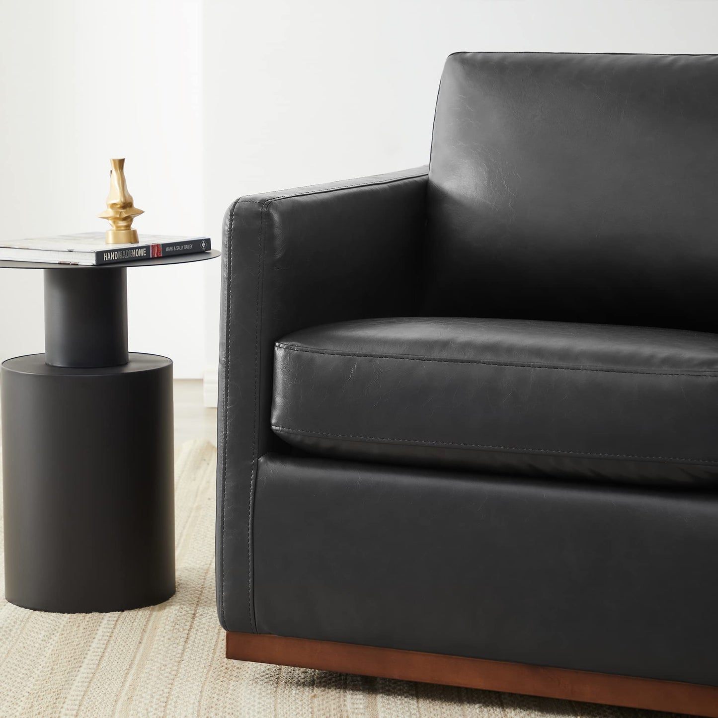 CHITA Genuine Leather Swivel Accent Chair, FSC Certified Mid Century Modern Arm Chair for Living Room and Bedroom, Fully Assembled, Saddle