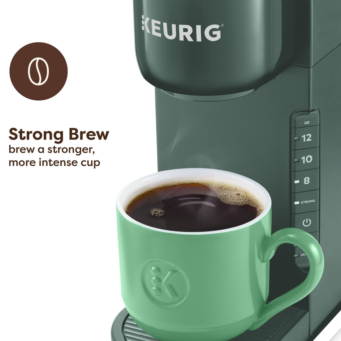 Keurig K-Express Single Serve K-Cup Pod Coffee Maker, 3 Brew Sizes, Strong Button Feature, 42oz Removable Reservoir, Mint