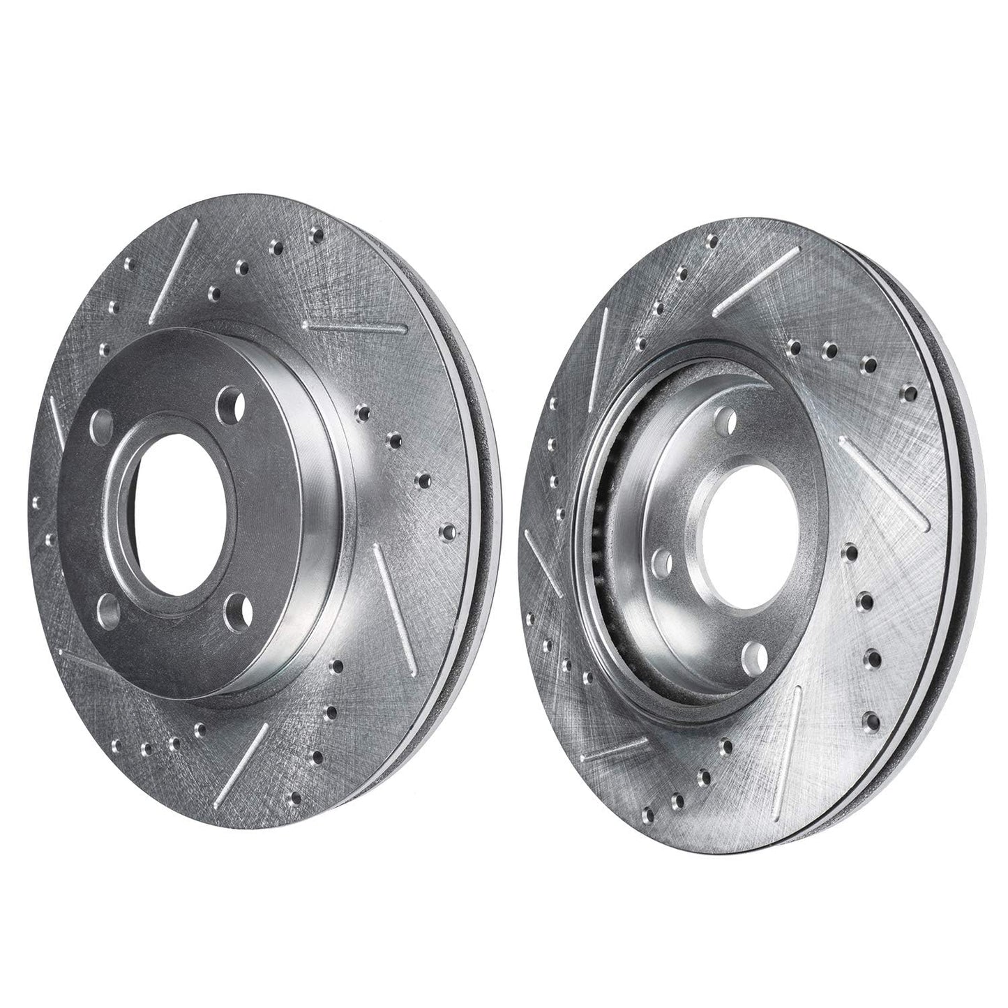 Detroit Axle - Front Brake Kit for 2006-2018 Dodge Ram 1500, 07-09 Durango Chrysler Aspen, 2019-2024 Ram 1500 Classic, Drilled and Slotted Disc Brake Rotors Ceramic Brakes Pads Replacement