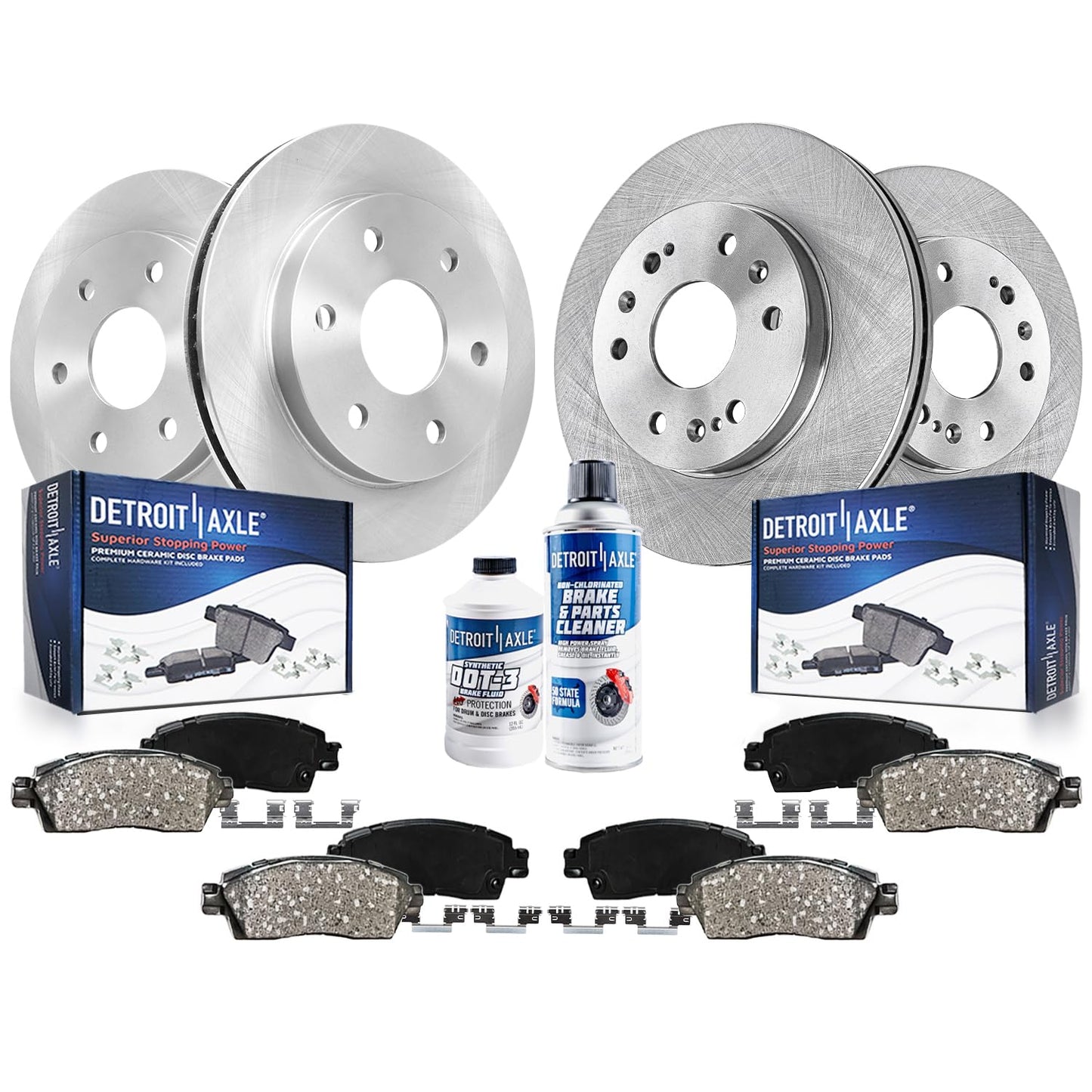 Detroit Axle - 6 Lugs Brake Kit for 12-20 Ford F-150 [with Manual Parking Brake] Ceramic Brakes Pads 2012 2013 2014 2015 2016 2017 2018 2019 2020: 13.78'' inch Front and 13.70'' inch Rear Brake Rotors