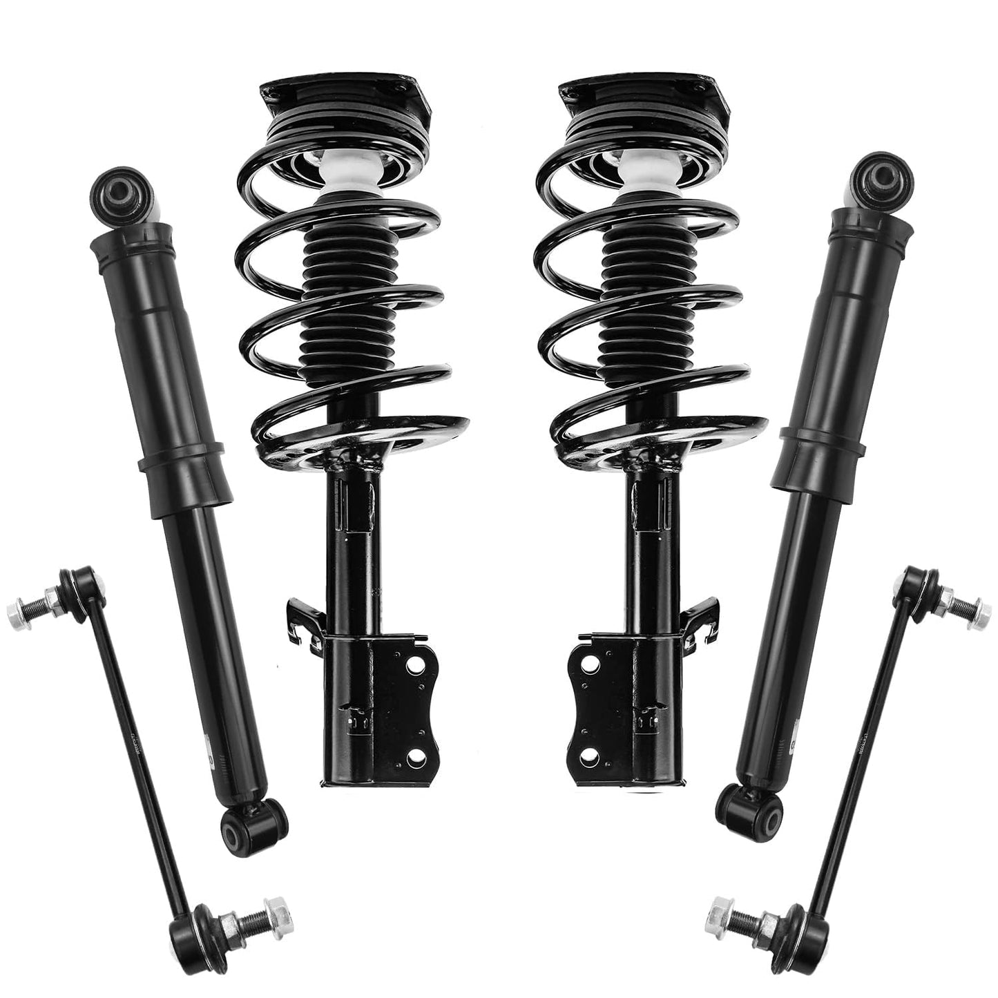 Detroit Axle - 6pc Struts Shocks Kit for 2014-2018 Chevy Silverado 1500 GMC Sierra 1500, 2 Front Struts w/Coil Springs 2 Sway Bars 2 Rear Shock Absorbers 2015 2016 2017 Replacement Suspension