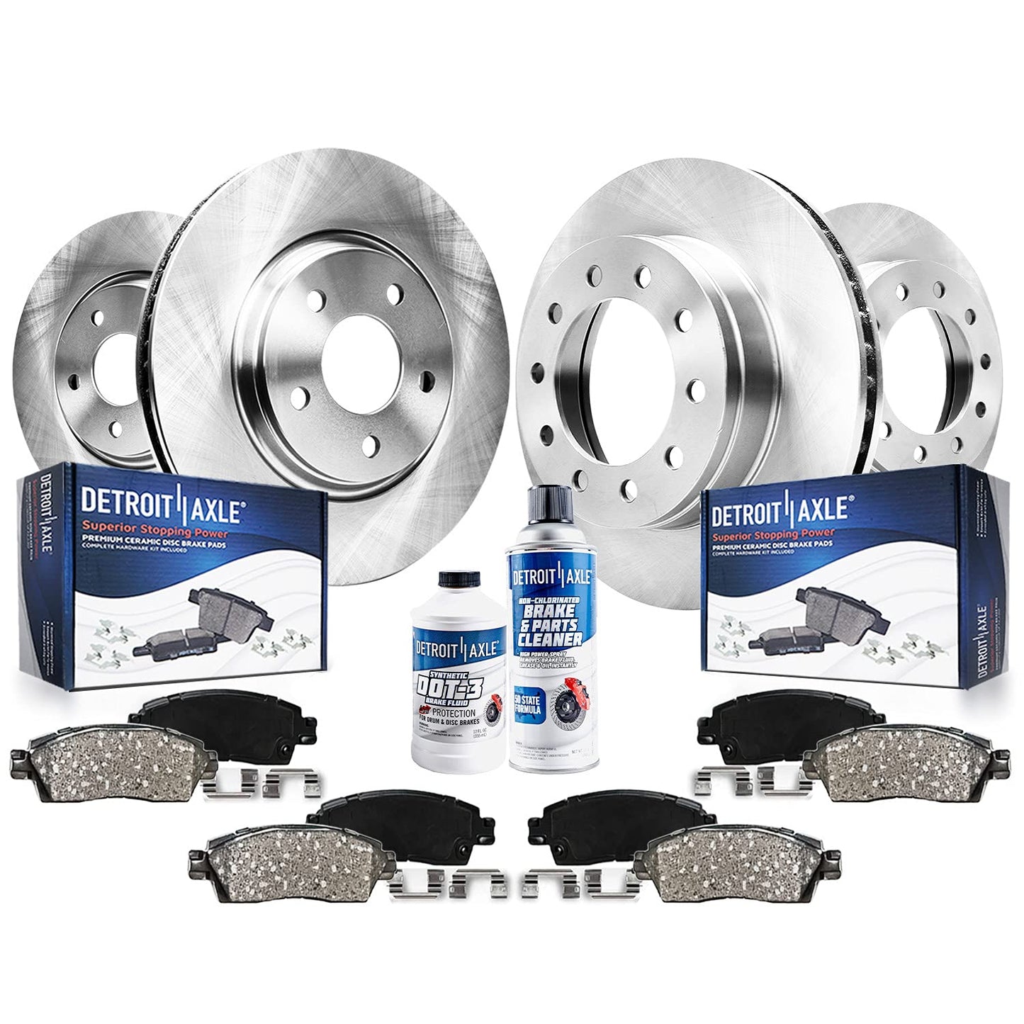 Detroit Axle - Brake Kit for Nissan Pathfinder Murano INFINITI QX60 X35, Disc Rotors Ceramic Pads 2013-2021 Replacement: 12.60" Front and 12.13" Rear Rotor