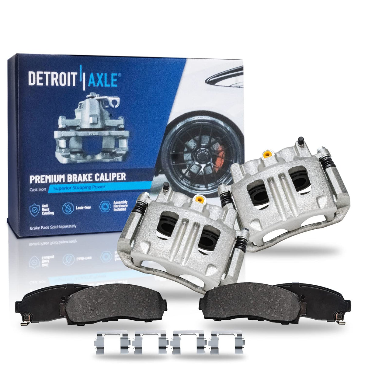 Detroit Axle - Rear Brake Rotors Pads for 2019-2026 Chevy Silverado 1500