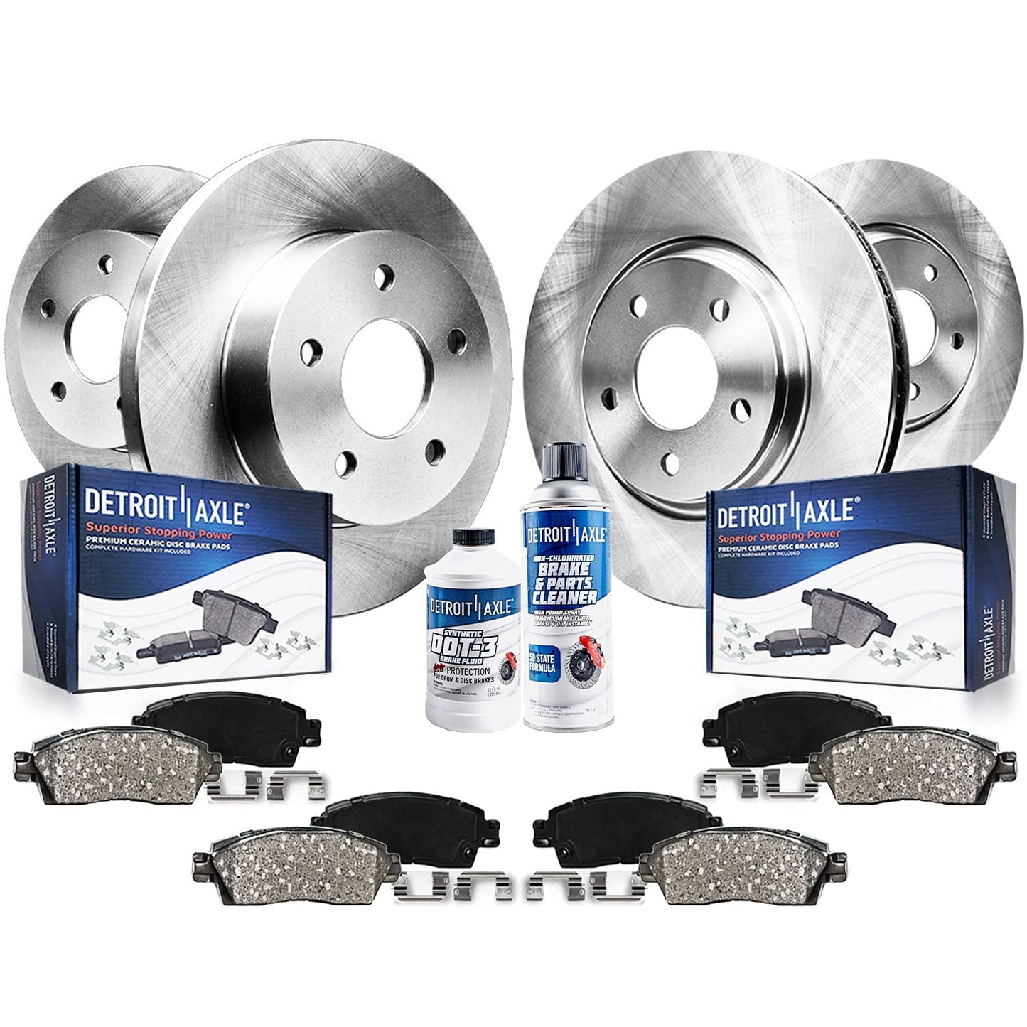 Detroit Axle - Brake Kit for Subaru Impreza Forester Legacy Outback 11.54'' inch Front & 11.26" inch Rear Disc Brake Rotors Ceramic Brake Pads Front and Rear Replacement, Brakes and Rotors
