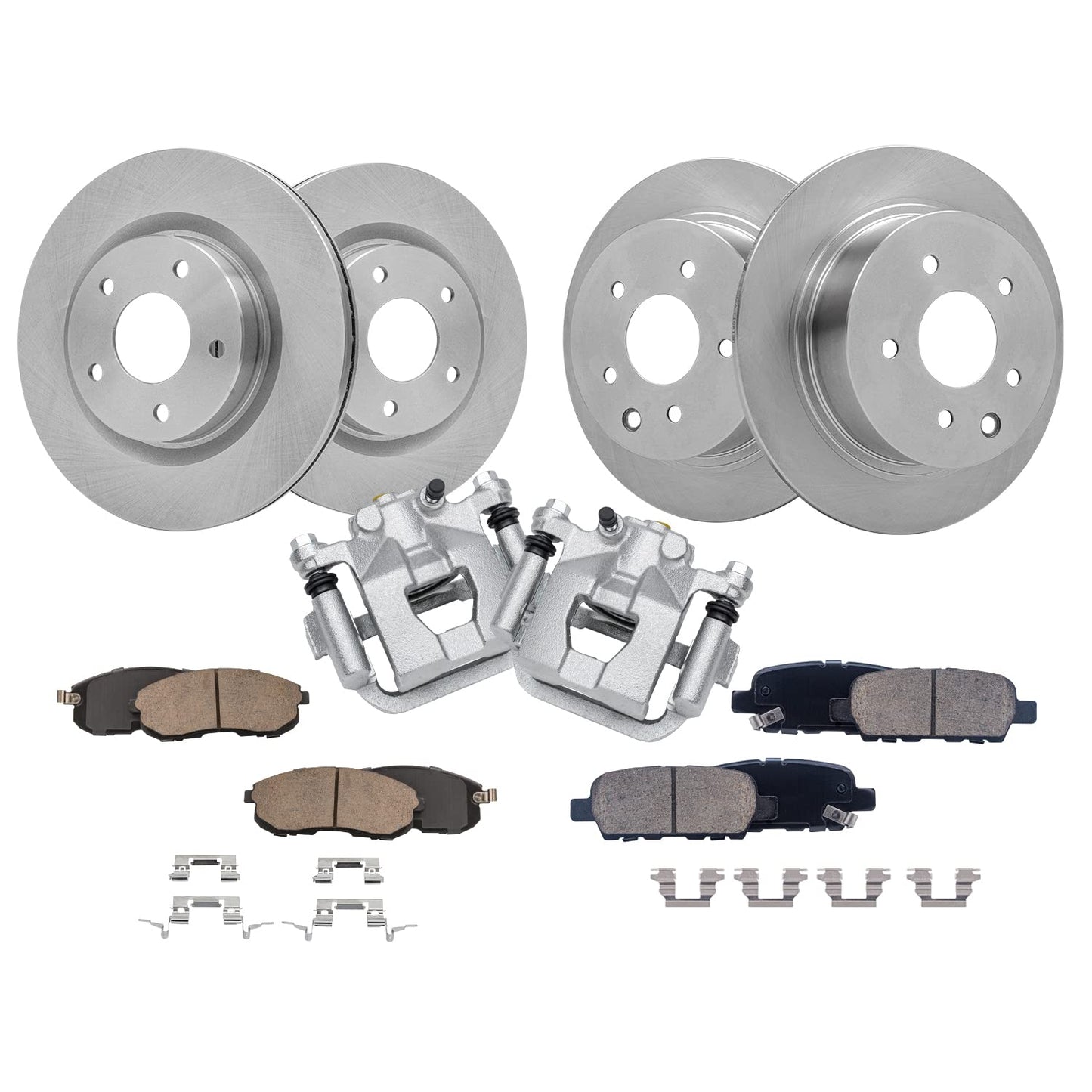 Detroit Axle - Brake Kit for Subaru Impreza Forester Legacy Outback 11.54'' inch Front & 11.26" inch Rear Disc Brake Rotors Ceramic Brake Pads Front and Rear Replacement, Brakes and Rotors