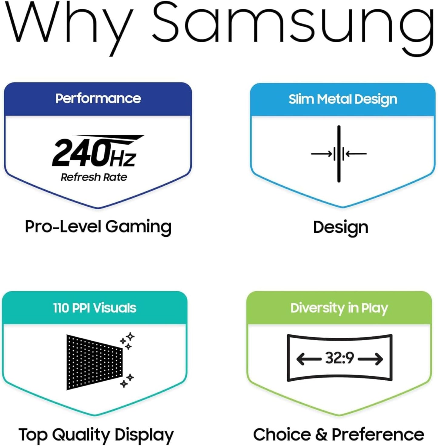 Samsung 49" Odyssey G93SC Series Curved Gaming Monitor, QD-OLED, 240Hz, 0.03ms, DQHD, G-Sync Compatible, FreeSync Premium Pro, Adjustable Stand