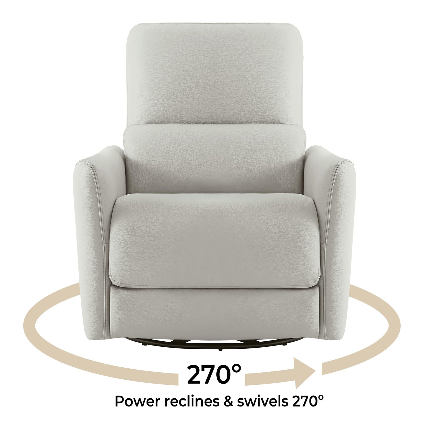 CHITA Power Recliner Chair Swivel Glider, FSC Certified Upholstered Living Room Nursery Reclining Sofa Chair with Lumbar Support, Linen