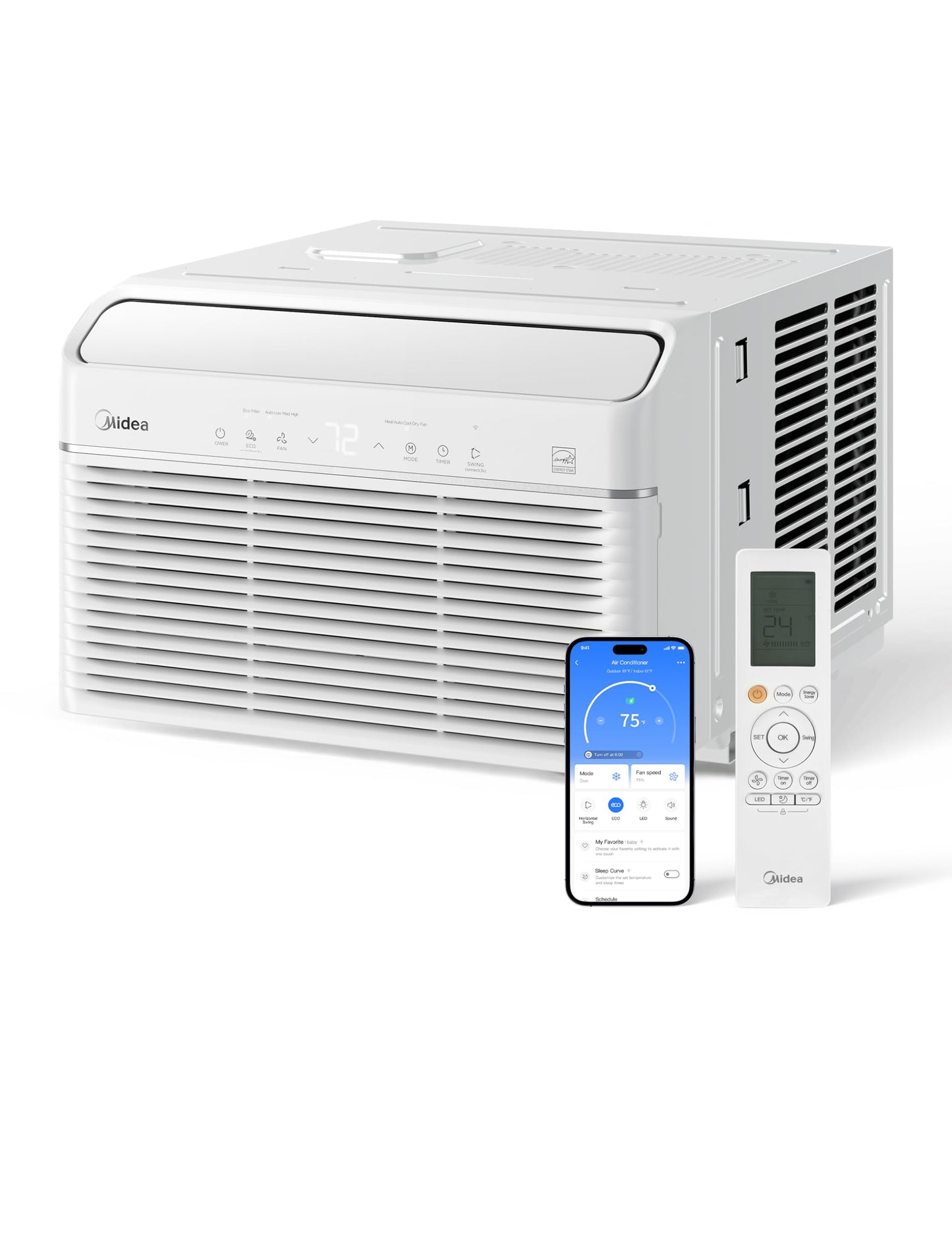 Midea 5,000 BTU EasyCool Small Window Air Conditioner - Cool up to 150 Sq. Ft. with Easy-to-Use Mechanical Controls and Reusable Filter, Perfect for Small Bedroom, Living Room, Home Office