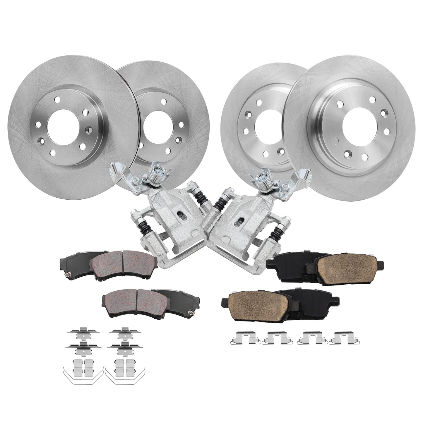 Detroit Axle - Brake Kit for Nissan Pathfinder Murano INFINITI QX60 X35, Disc Rotors Ceramic Pads 2013-2021 Replacement: 12.60" Front and 12.13" Rear Rotor