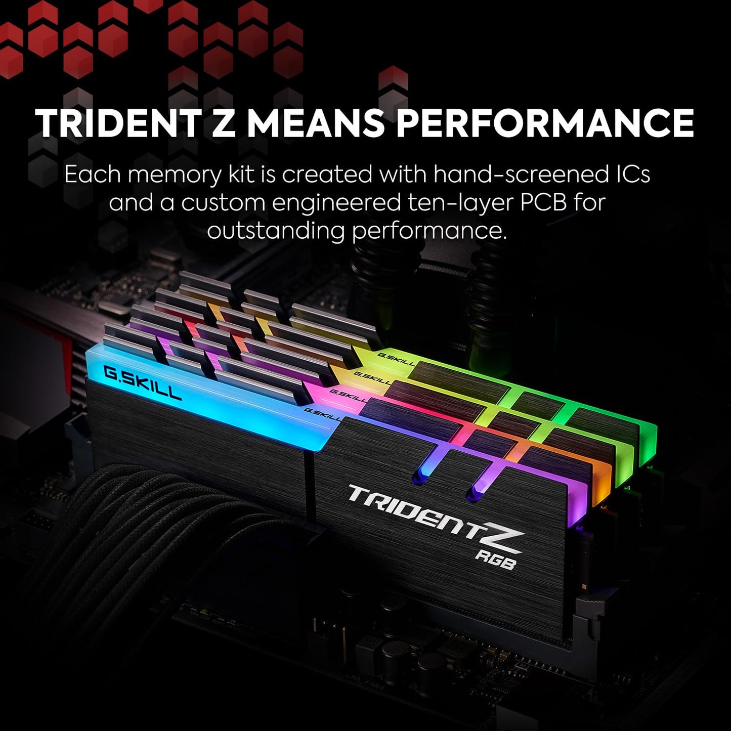 G.SKILL Trident Z RGB Series DDR4 RAM (XMP) 32GB (2x16GB) 3600MT/s CL18-22-22-42 1.35V Intel AMD Desktop Computer Memory U-DIMM (F4-3600C18D-32GTZR)