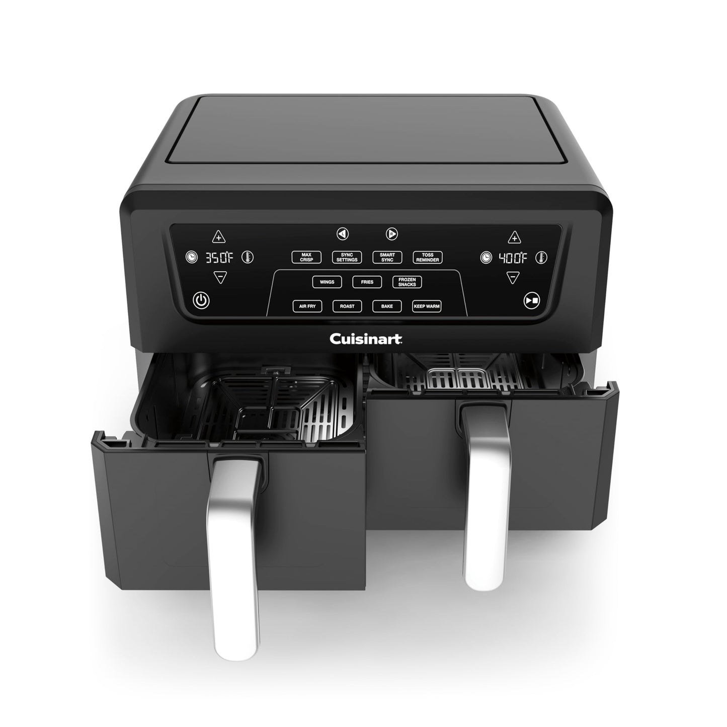 Cuisinart Dual Basket Air Fryer, Two Baskets 11 Qt in Total, 6 Functions: Air Fry, Roast, Bake, Broil, Dehydrate & Keep Warm, Features Sync Finish & Sync Settings, Toss Reminder & Auto-Pause, ADZ-112