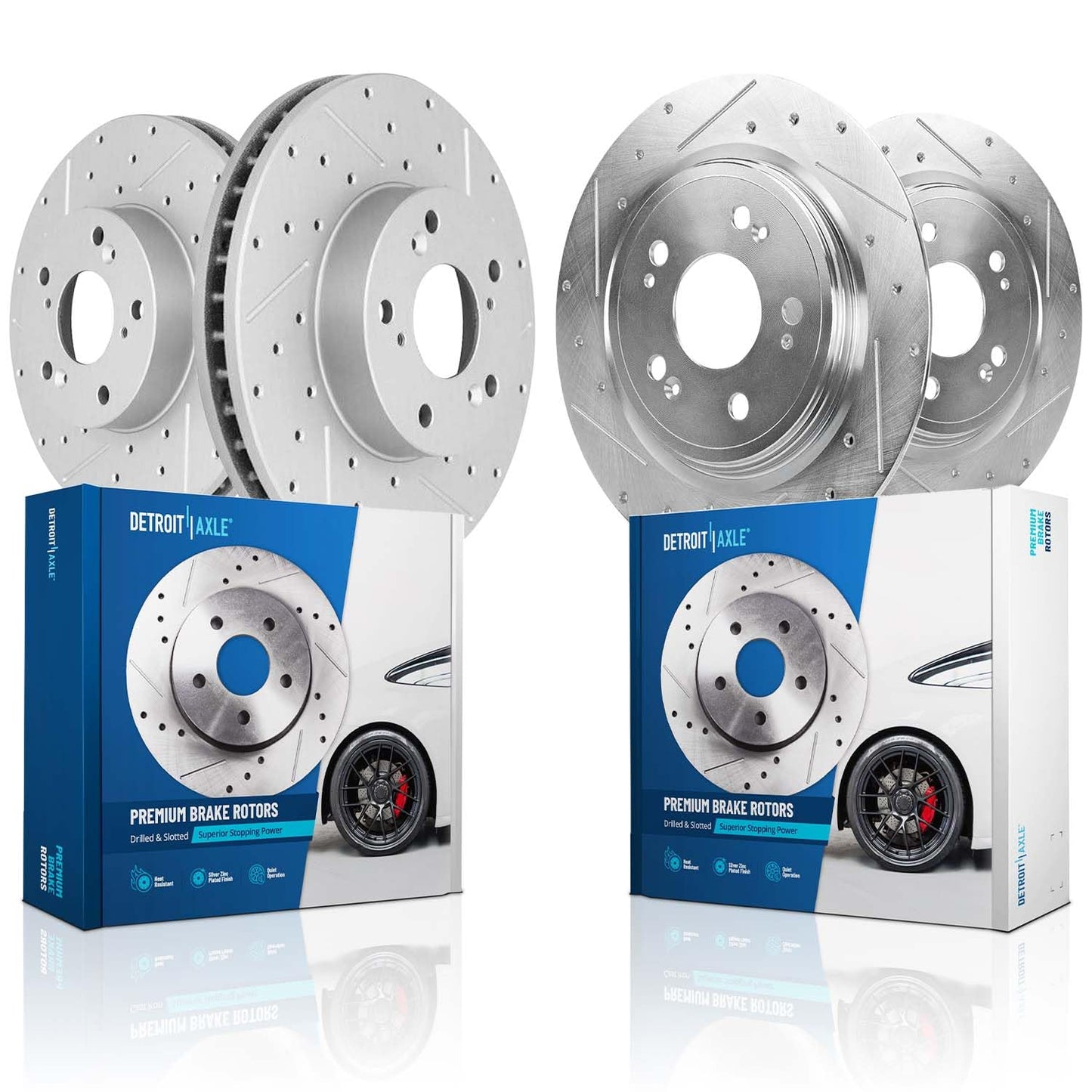 Detroit Axle - Brake Kit for 2013-2025 Nissan Altima Disc Brake Rotors Ceramic Brakes Pads 2014 2015 2016 2017 2018 2019 2020 2021 2022 2023 2024 Replacement: 11.65" inch Front 11.46" inch Rear Rotor