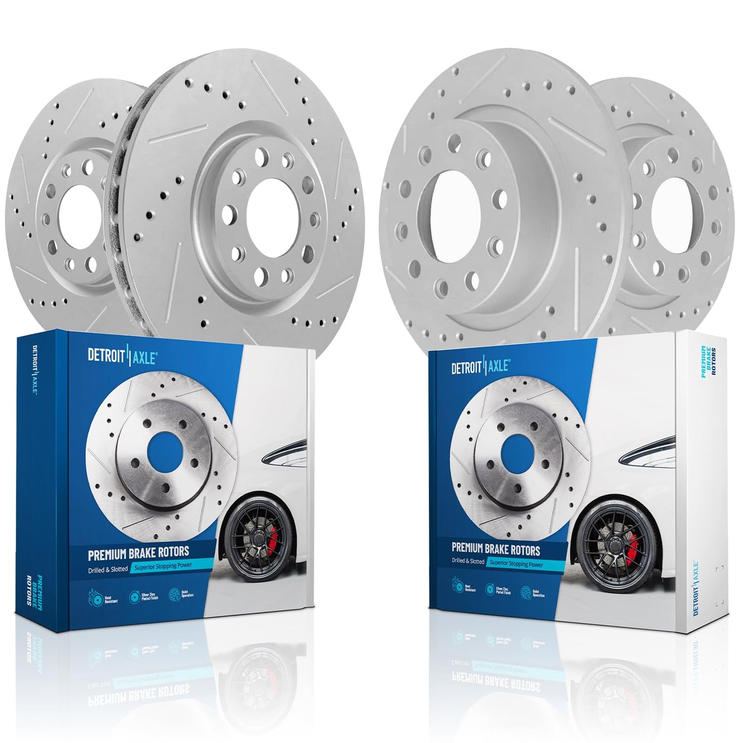 Detroit Axle - Brake Kit for 2013-2025 Nissan Altima Disc Brake Rotors Ceramic Brakes Pads 2014 2015 2016 2017 2018 2019 2020 2021 2022 2023 2024 Replacement: 11.65" inch Front 11.46" inch Rear Rotor