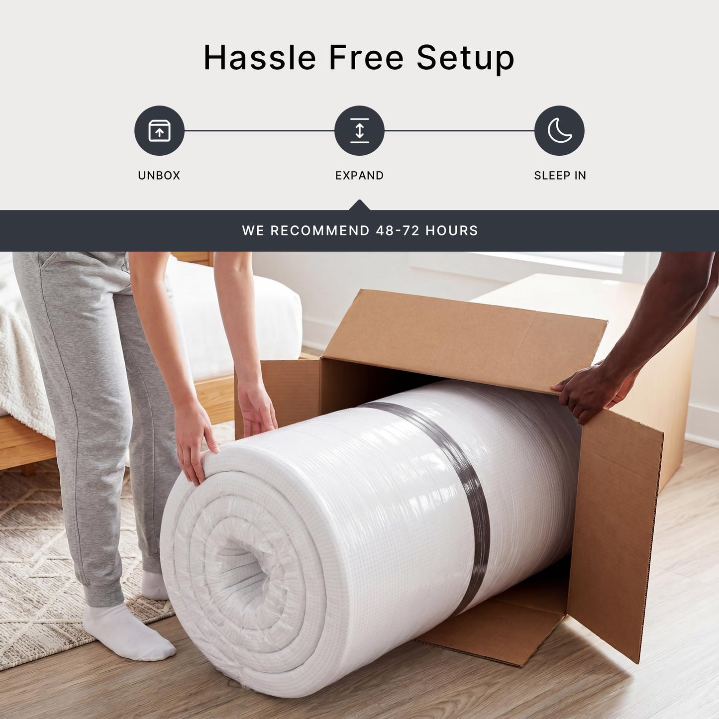 Signature Design by Ashley Queen Size Chime 10 Inch Medium Firm Memory Foam Mattress with Green Tea & Charcoal Gel for Pressure Relief, Fiberglass Free, Mattress In A Box