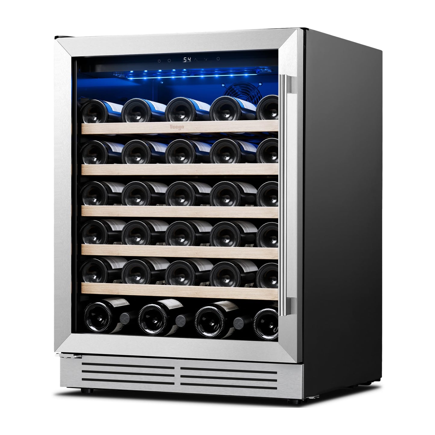 Yeego 24'' Wine Cooler Refrigerator - 52 Bottles Wine Fridge, 40-65°F Dual Zone Wine Refrigerator With Glass Door, Built-In/Freestanding/Under Counter, Adjustable Shelves Fridge for Home Bar Office