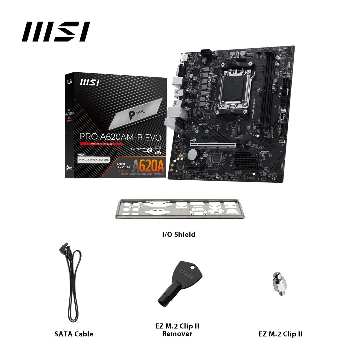 MSI A520M-A PRO Gaming Motherboard (AMD Ryzen 5000, AM4, DDR4, PCIe 3.0, SATA 6Gb/s, M.2, USB 3.2 Gen 1, DVI/HDMI, Micro-ATX)