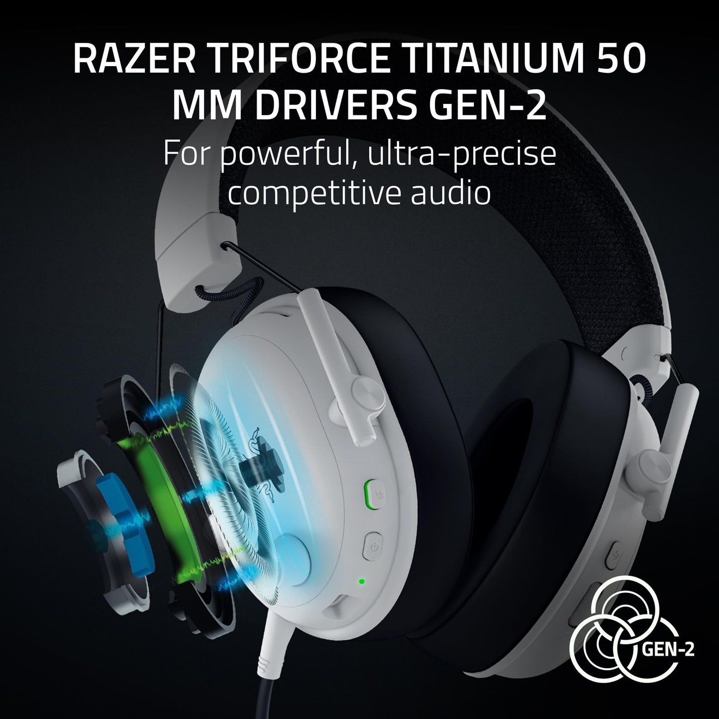 Razer BlackShark V3 Wireless Gaming Headset for PC: 50mm Drivers - Super Wideband Mic - 2.4 GHz, Bluetooth, USB - Works with Mac, PS5, Nintendo Switch, Smartphone - 70 Hr Battery - Black