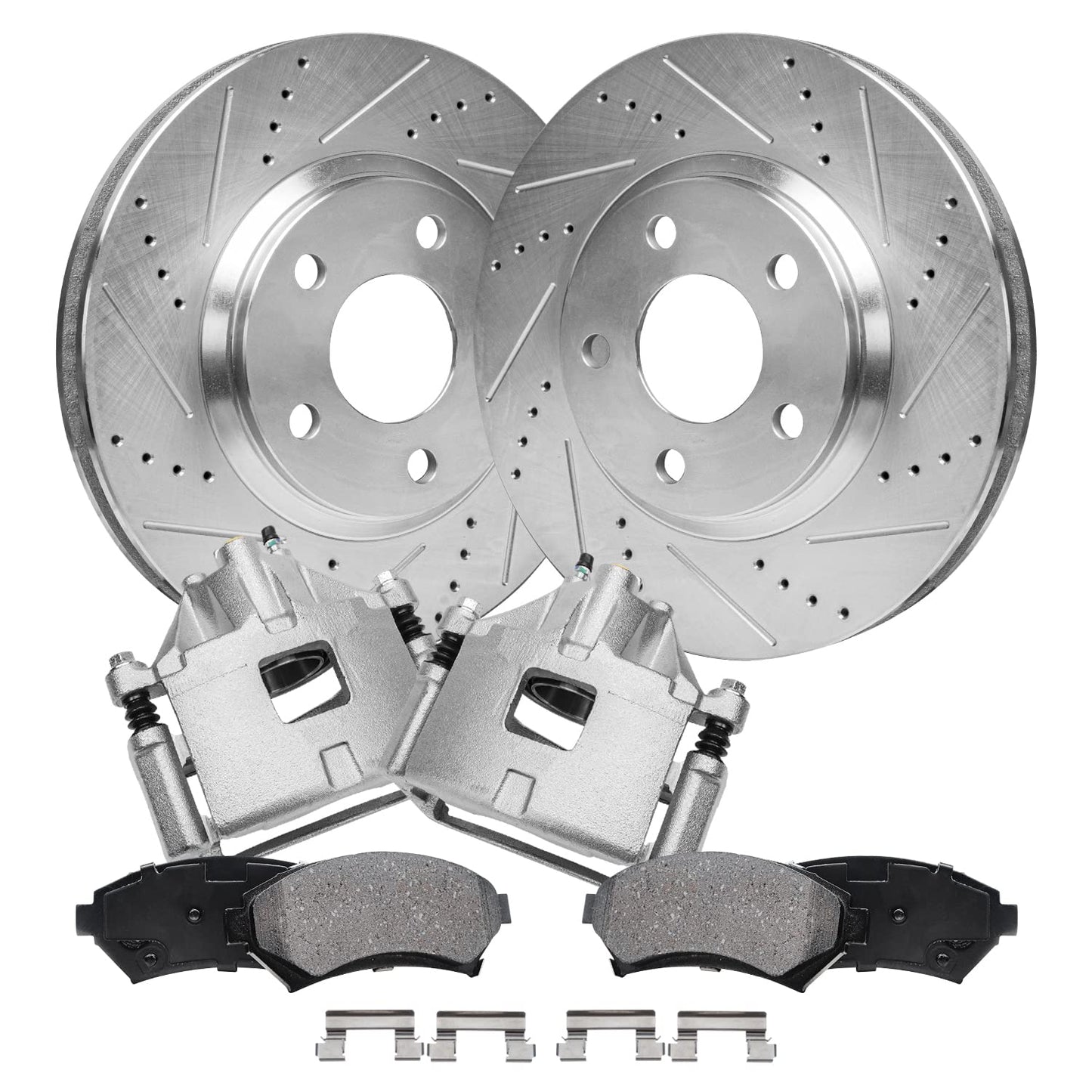 Detroit Axle - Rear Brake Kit for 1999-2006 Chevy GMC Sierra Silverado 1500, 00-01 Tahoe Yukon, 03-05 Astro Safari Replacement Drilled Slotted Disc Brake Rotors Ceramic Brakes Pads: 12.78" inch Rotor