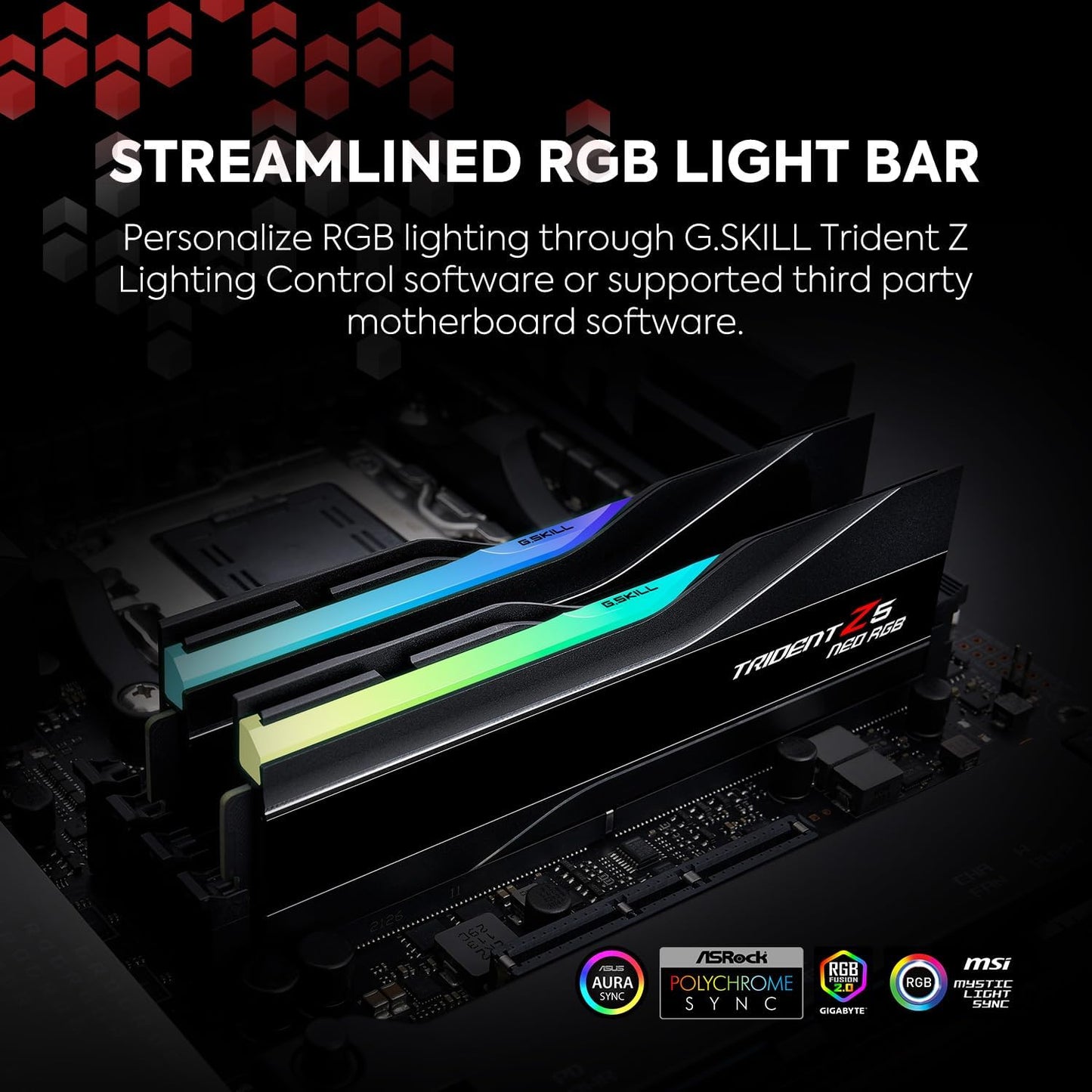 G.SKILL Trident Z5 Neo RGB Series DDR5 RAM (AMD Expo) 64GB (2x32GB) 6000MT/s CL30-40-40-96 1.40V Desktop Computer Memory U-DIMM - Matte Black (F5-6000J3040G32GX2-TZ5NR)