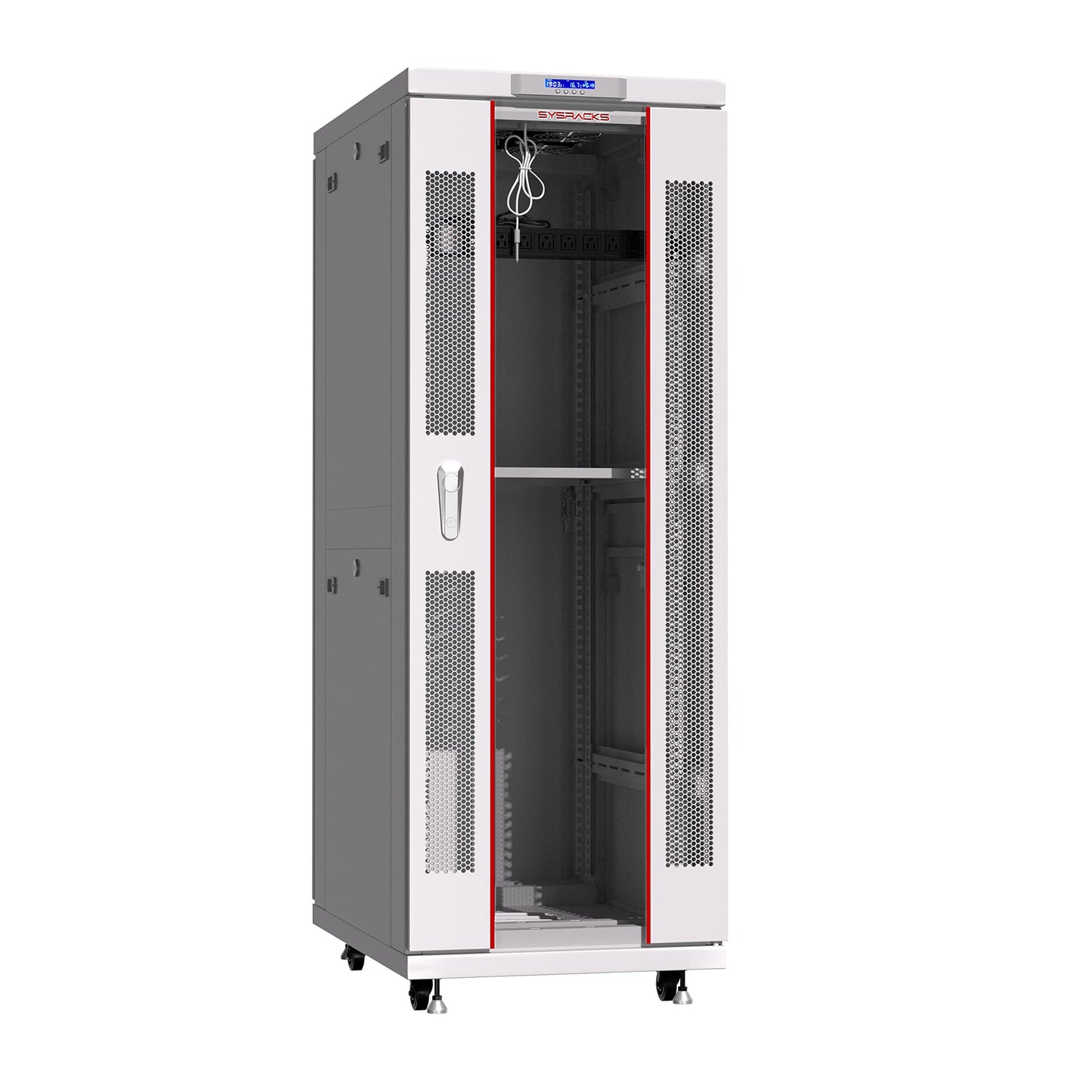 42U Home Server Rack Cabinet – 19" Floor Standing Network Rack, 35" Deep Homelab Rack with Locking Glass Door, Cooling Fans, PDU & Shelf for NAS, Router, Switch and AV Equipment