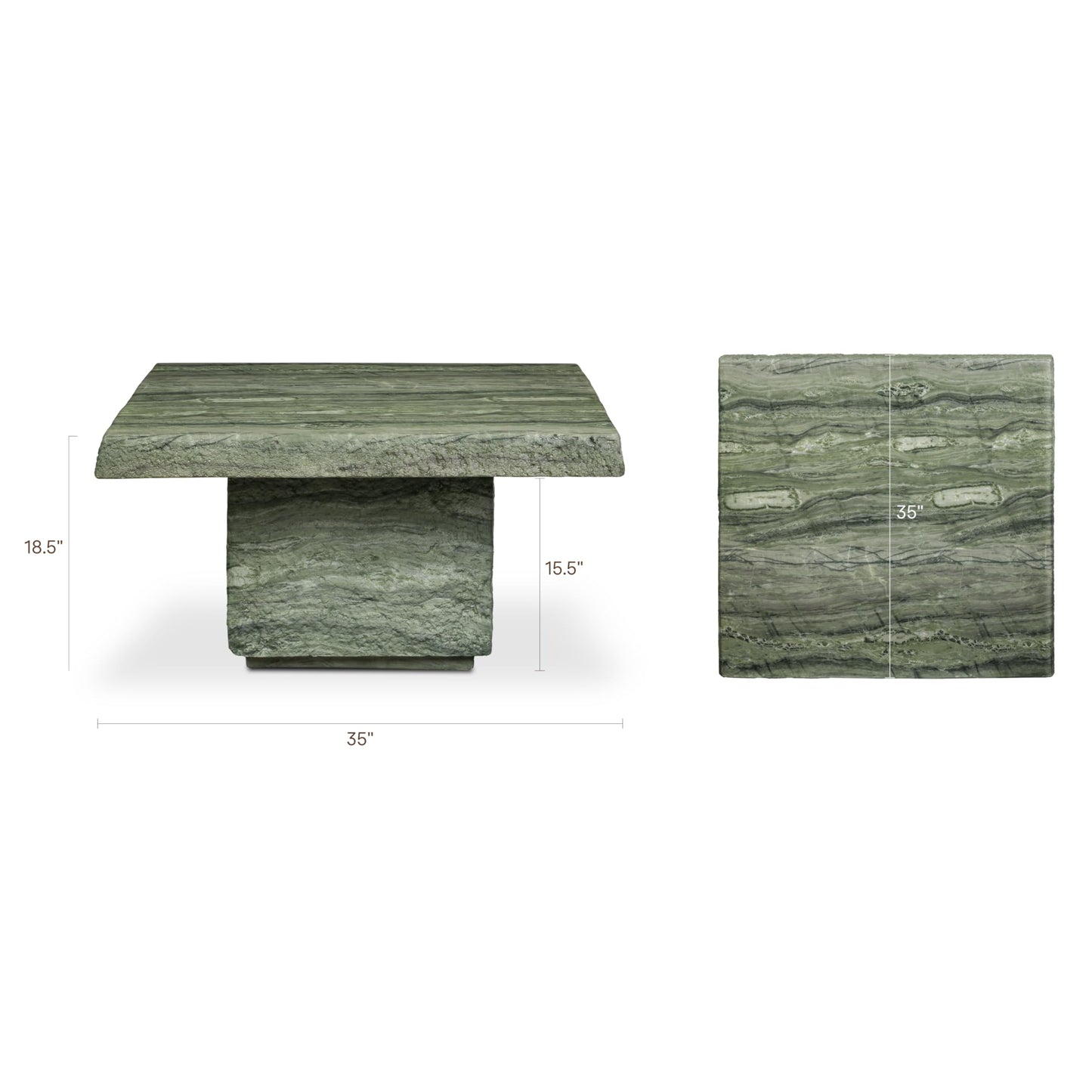 Poly & BARK Chordo 39.4 Inch Coffee Table in Tundra Brown Oak Grain Veneer with Curved Architectural Legs for Warm Modern Living Room Style and Everyday Function