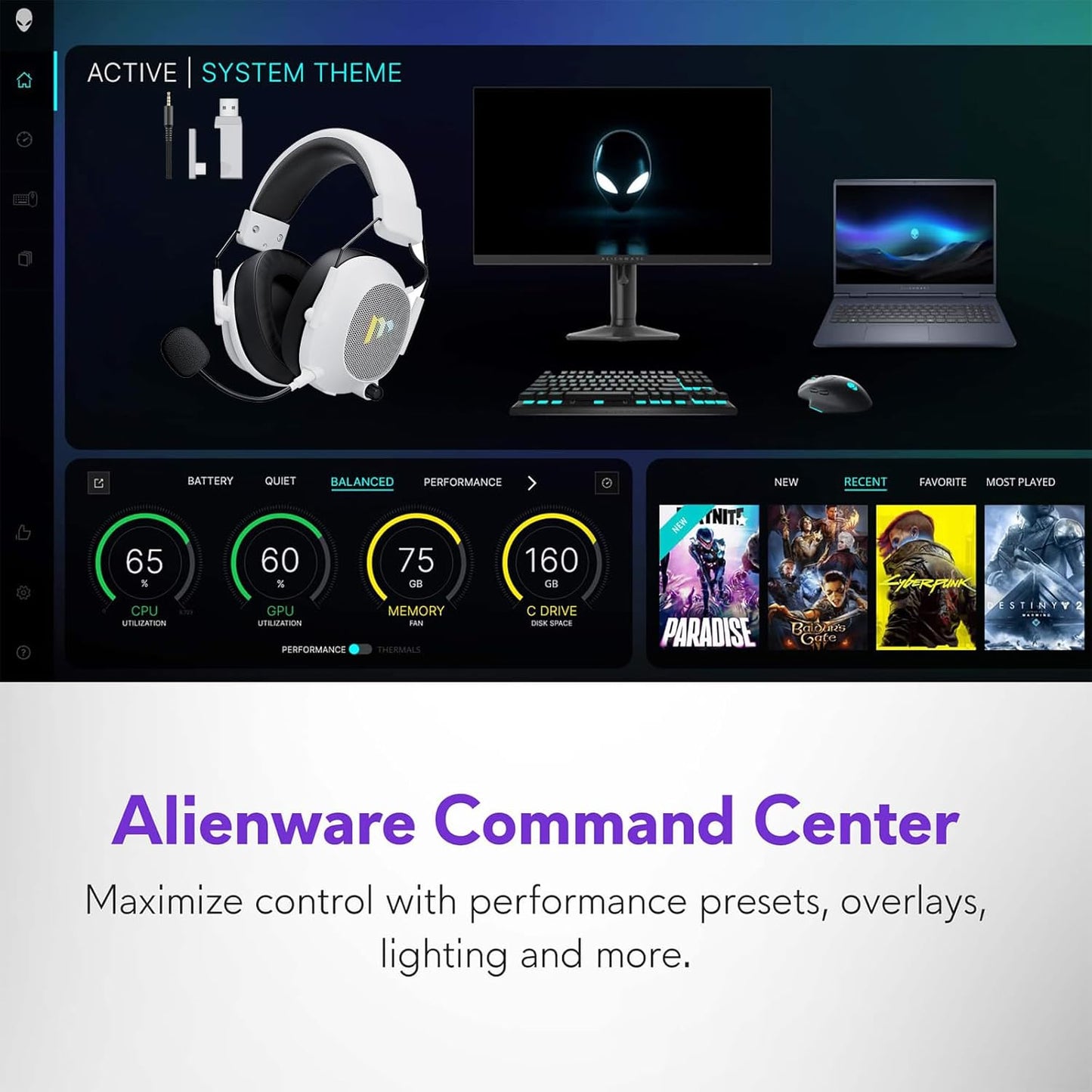 Alienware 16 Aurora Laptop, 16" WQXGA 120Hz Display, Intel Core 7-240H Series 2, NVIDIA GeForce RTX 5060, 32GB DDR5 RAM, 1TB SSD, Wi-Fi 7, Windows 11 Pro, w/Mytrix Accessory & Lifetime Office - Blue