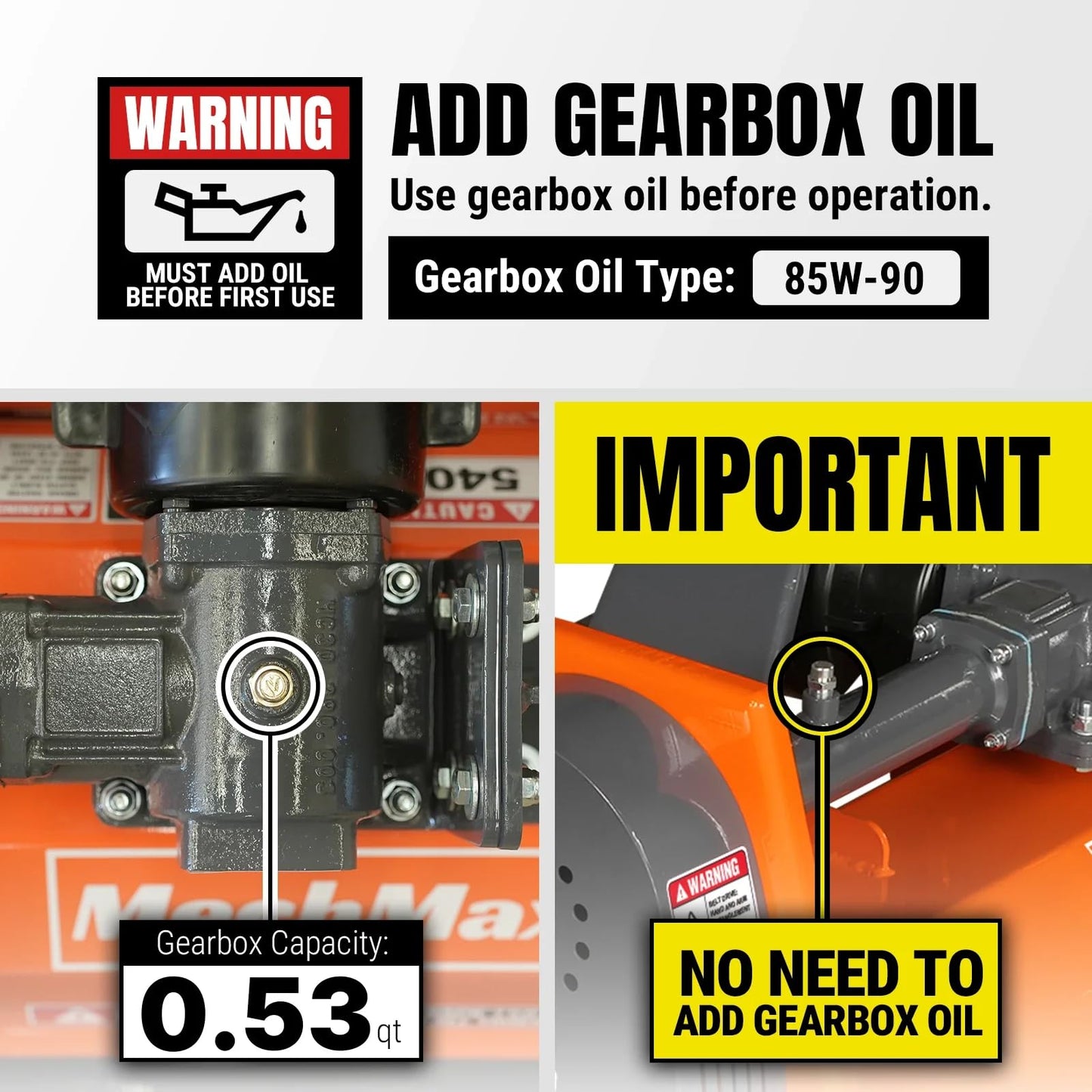 MechMaxx 60'' inch PTO Powered 3 Point Standard Duty Flail Mower for 15-35hp Tractor, NOT Suitable for Quick Hitch, Model EFS60 Orange