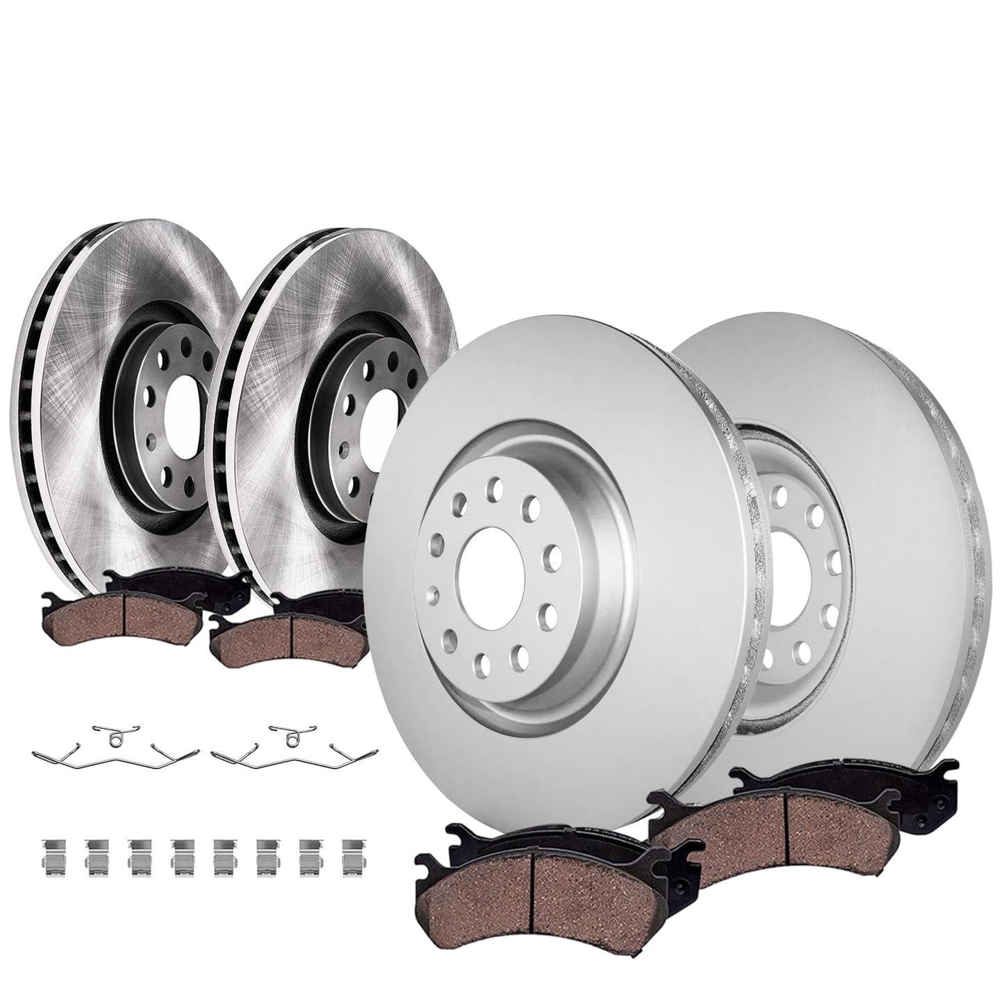 Detroit Axle - Brake Kit for Toyota 2006-2018 RAV4, 2010-2012 Lexus HS250h | Disc Brake Rotors Ceramic Brake Pads 2011 Front and Rear Replacement 10.83" inch Front 11.06" inch Rear Rotors
