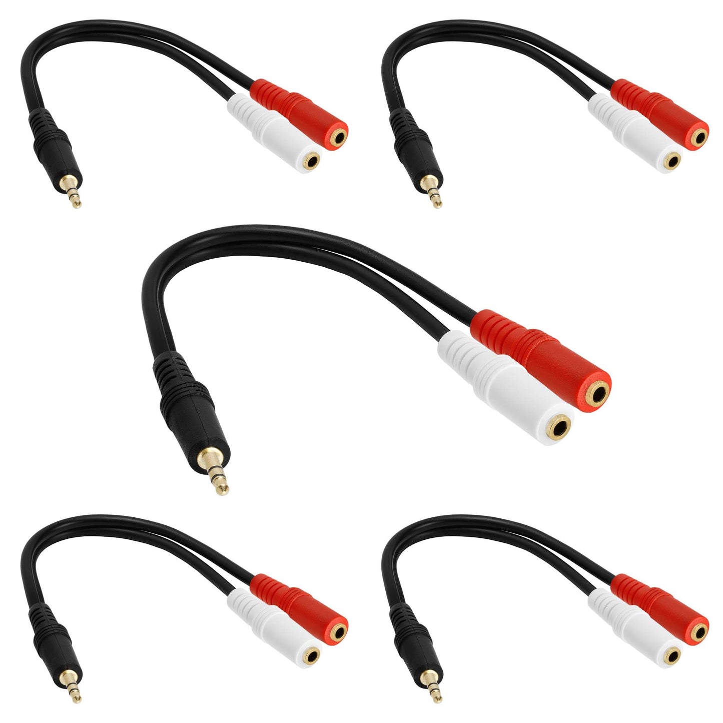 Cmple - 2 RCA Male to 1 RCA Female Stereo Audio Y-Cable, 2 RCA Plugs to 1 x RCA Jack Y-Adapter Subwoofer Cable, Gold Pla