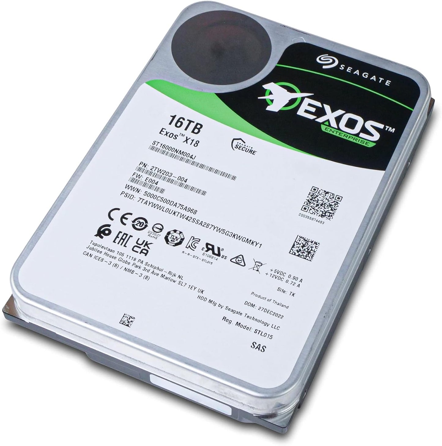 Seagate Exos X18 ST16000NM004J 16 TB Hard Drive - 3.5" Internal - SAS (12Gb/s SAS) (Renewed)