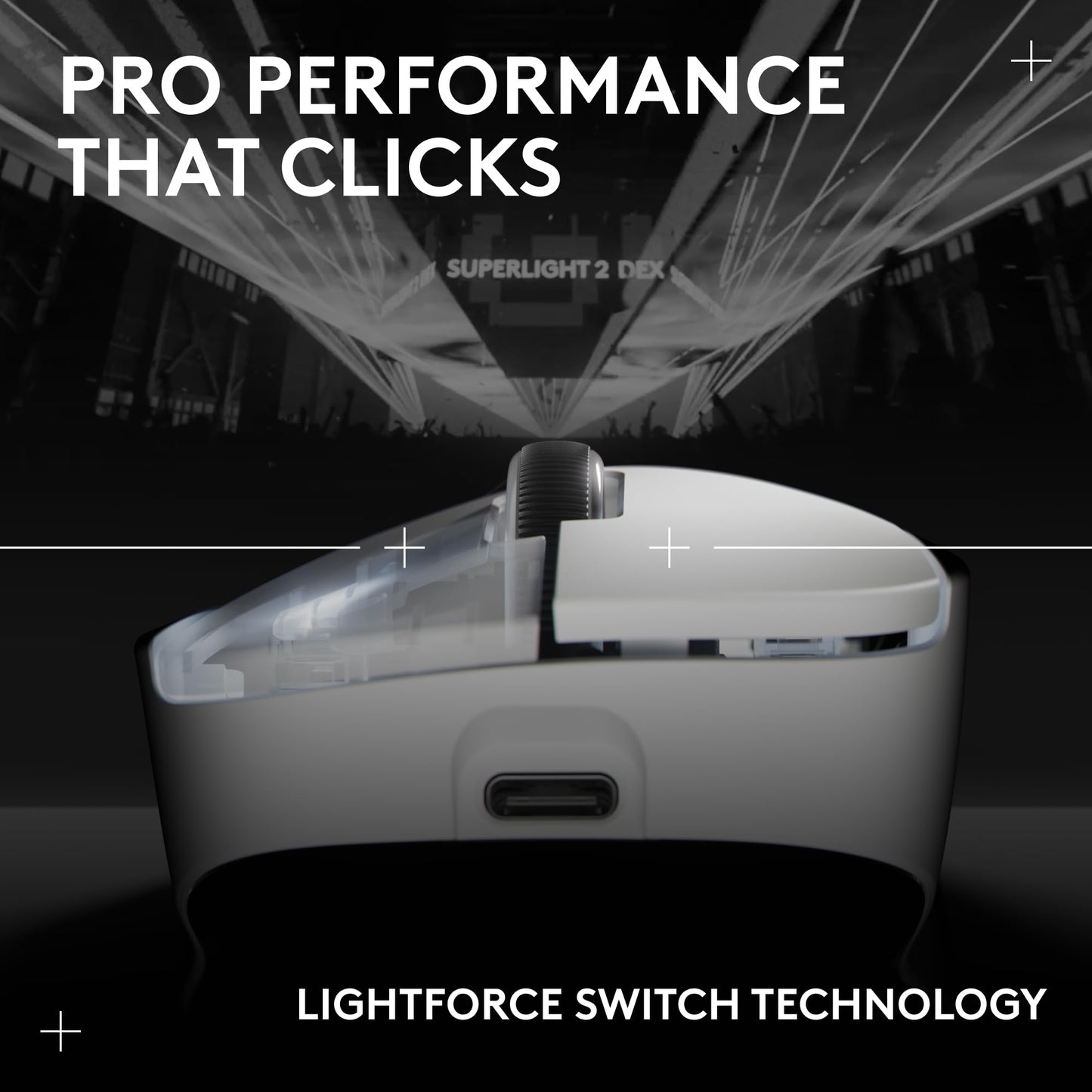Logitech G PRO X Superlight 2 Wireless Gaming Mouse - Black | 60g, Symmetrical Shape, <8 kHz Polling, 44K DPI, PowerPlay Wireless Charging Supported, USB-C, 5 Buttons, For PC/Mac