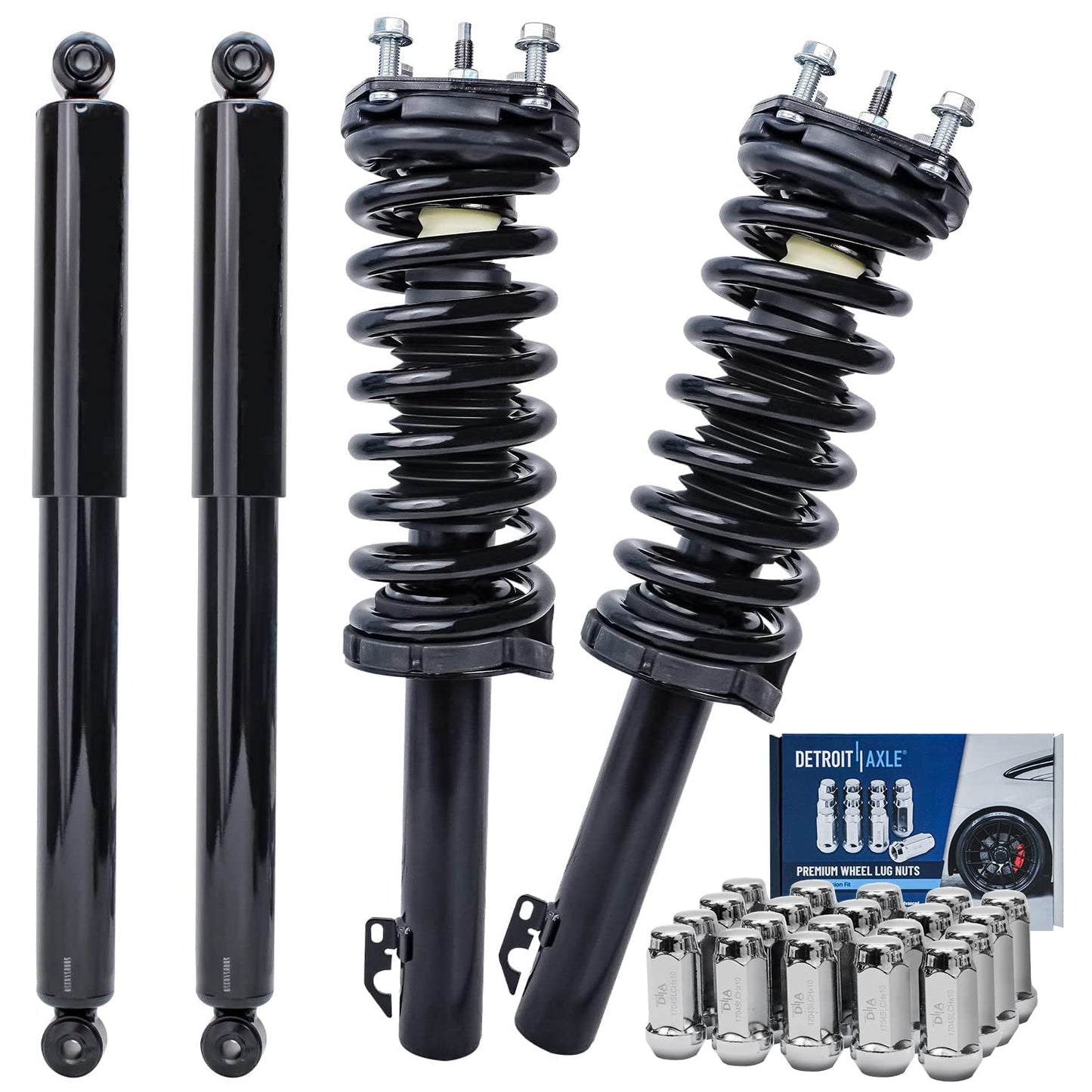 Detroit Axle - 6pc Struts Shocks Kit for 2014-2018 Chevy Silverado 1500 GMC Sierra 1500, 2 Front Struts w/Coil Springs 2 Sway Bars 2 Rear Shock Absorbers 2015 2016 2017 Replacement Suspension