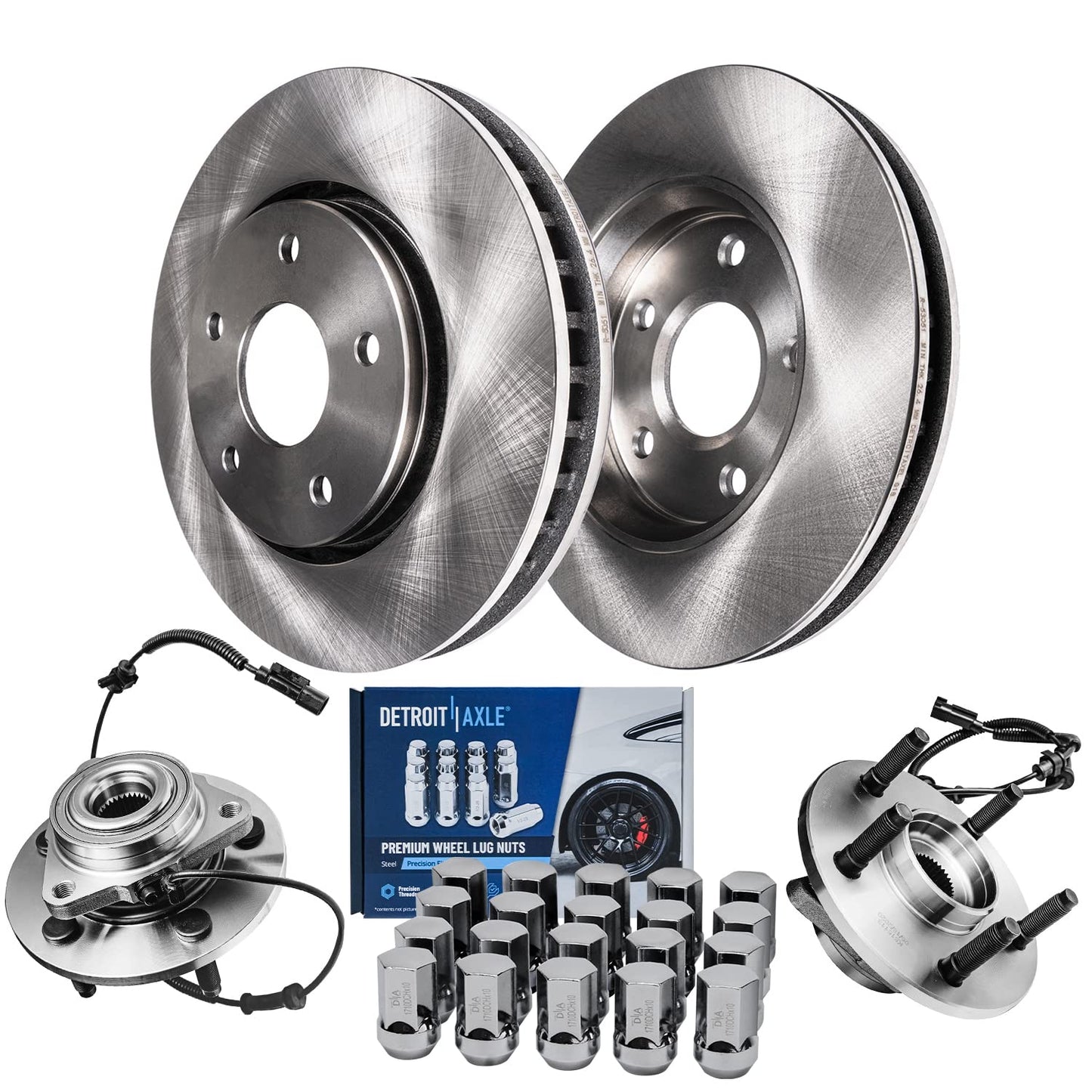 Detroit Axle - Brake Kit for 07-11 Toyota Camry 08-12 Avalon 07-12 Lexus ES350 Replacement 2008 2009 2010 2011, 11.65" inch Front and 11.06" inch Rear Disc Brake Rotors and Ceramic Brakes Pads